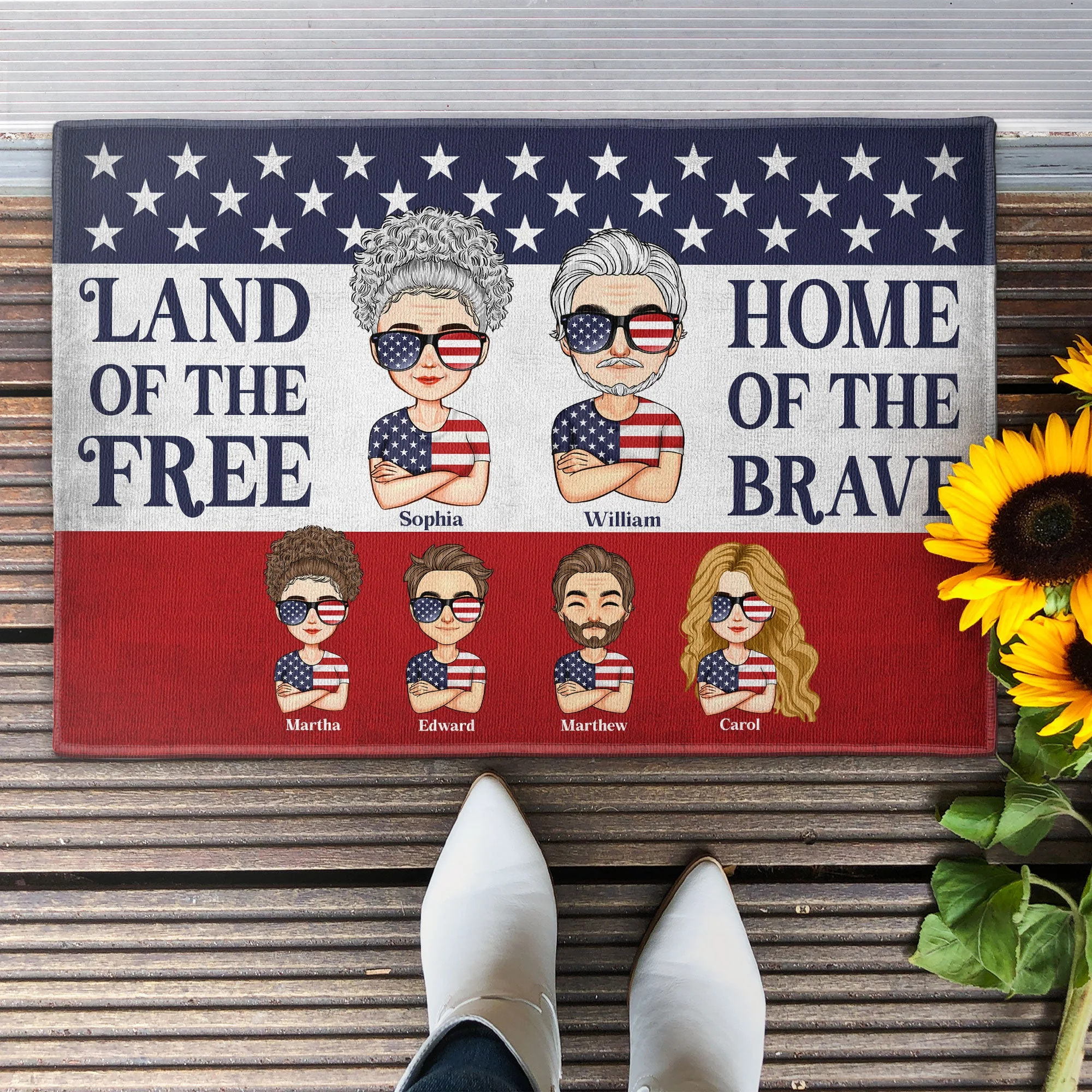 Land Of The Free, Home Of The Brave - Personalized Doormat - Image 2