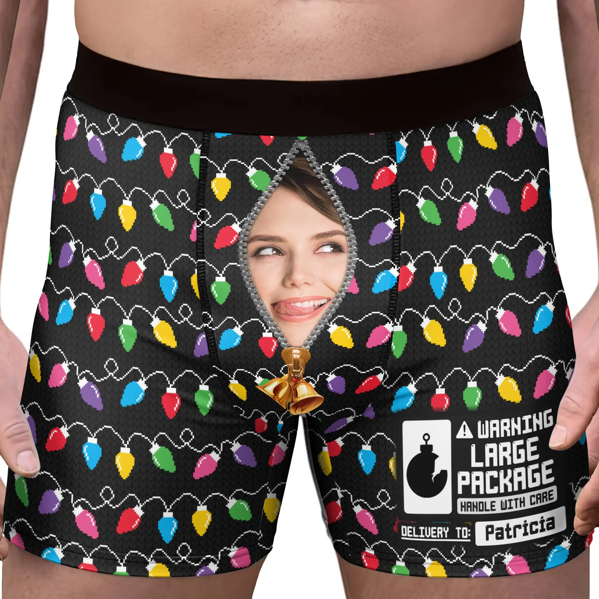 Large Package Christmas Version For Husband, Boyfriend - Personalized Photo Men's Boxer Briefs - Image 6