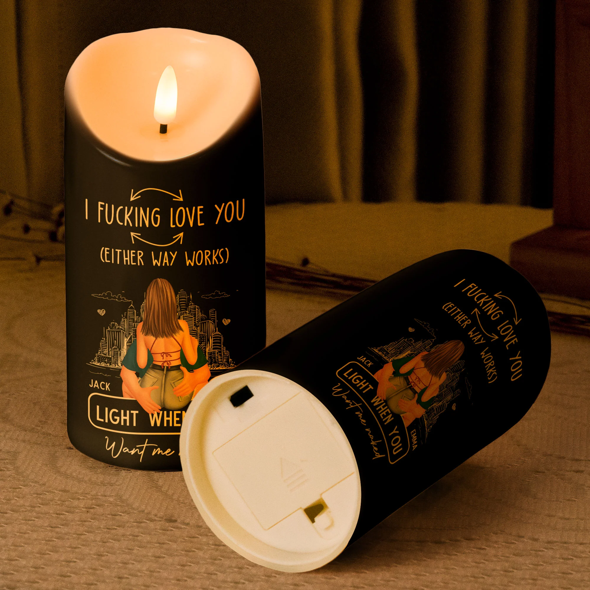 Led Candle F*ck Love You Light When You Want Me Naked - Personalized LED Candle - Image 4