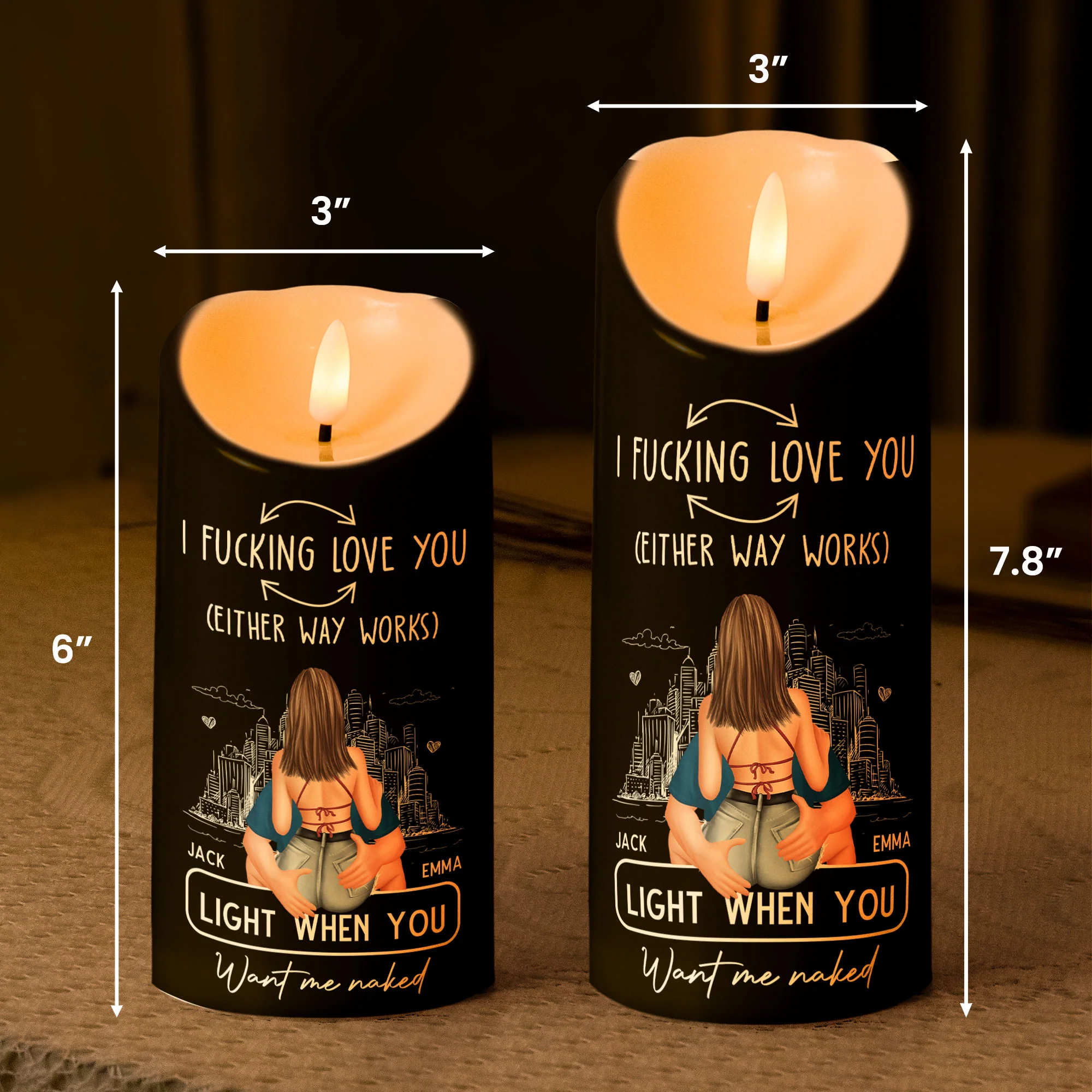 Led Candle F*ck Love You Light When You Want Me Naked - Personalized LED Candle - Image 7