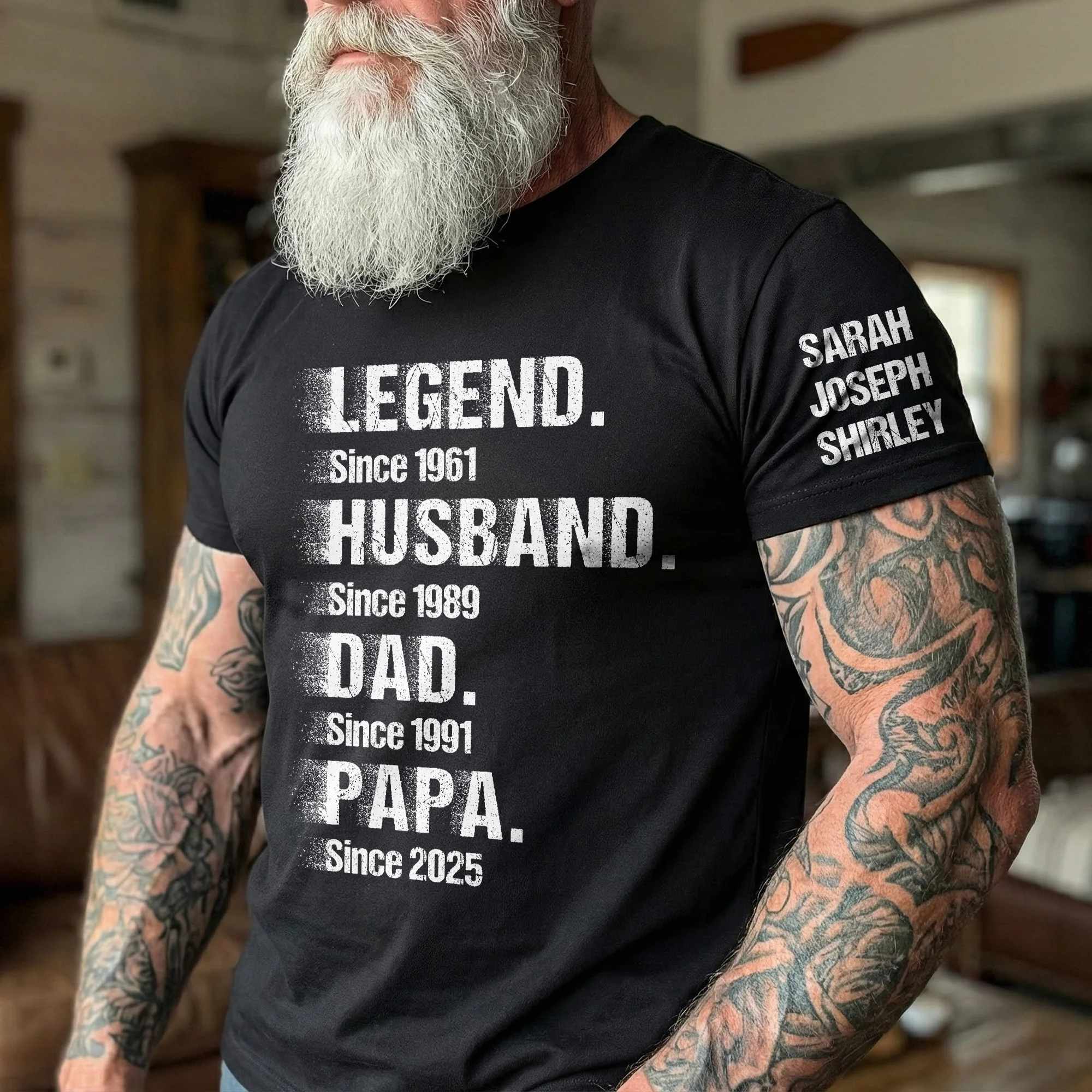 Legend Husband Dad Papa - New Vintage Version - Personalized Shirt - Image 2
