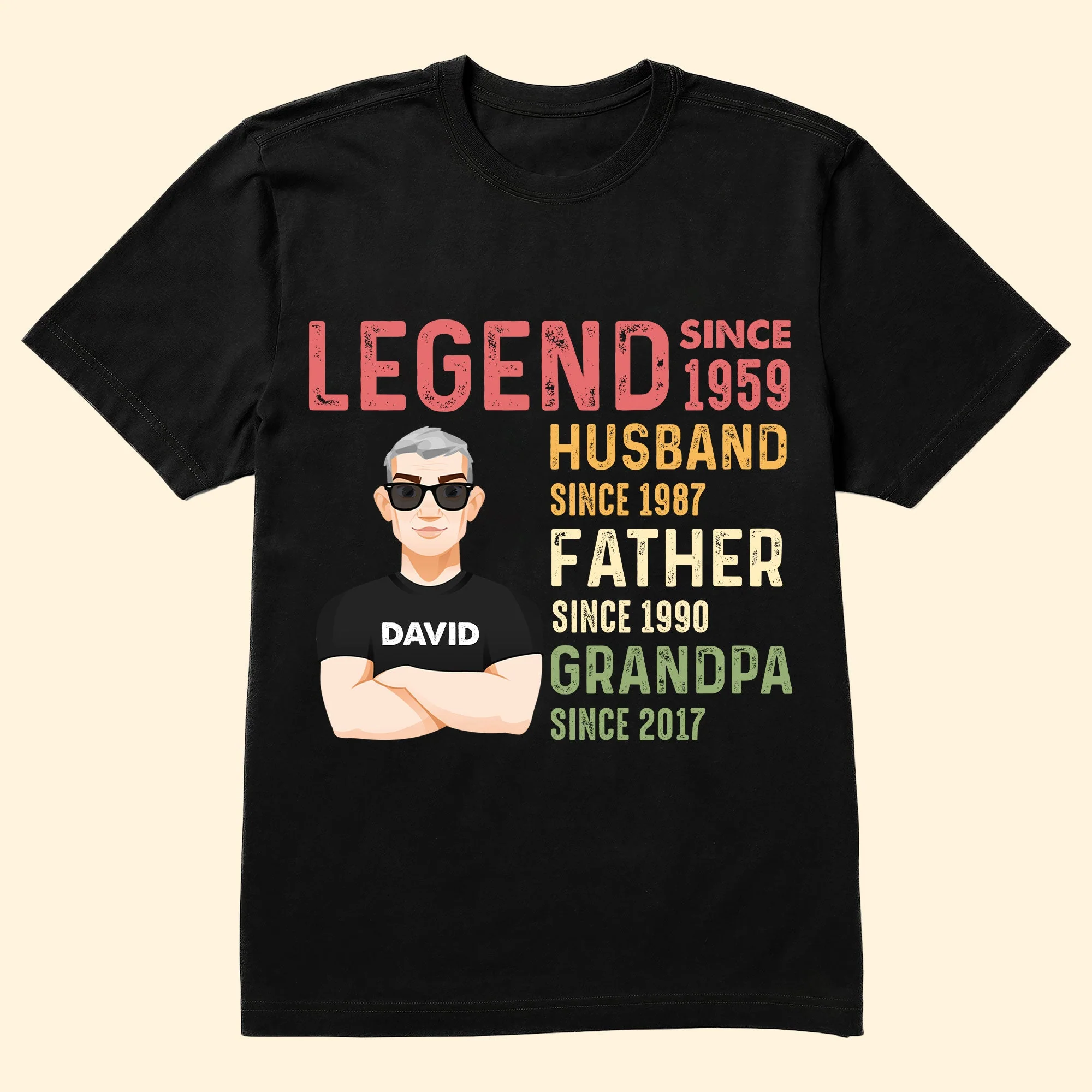 Legend Husband Daddy Grandpa Custom Title - Personalized Shirt - Image 2