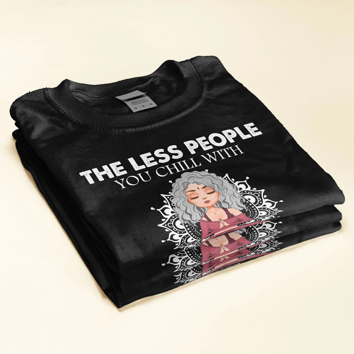 Less People You Chill With Less Bullshit You Deal With - Personalized Shirt - Funny, Birthday Gift For Her, Girl, Woman, Yoga Lover - Image 2