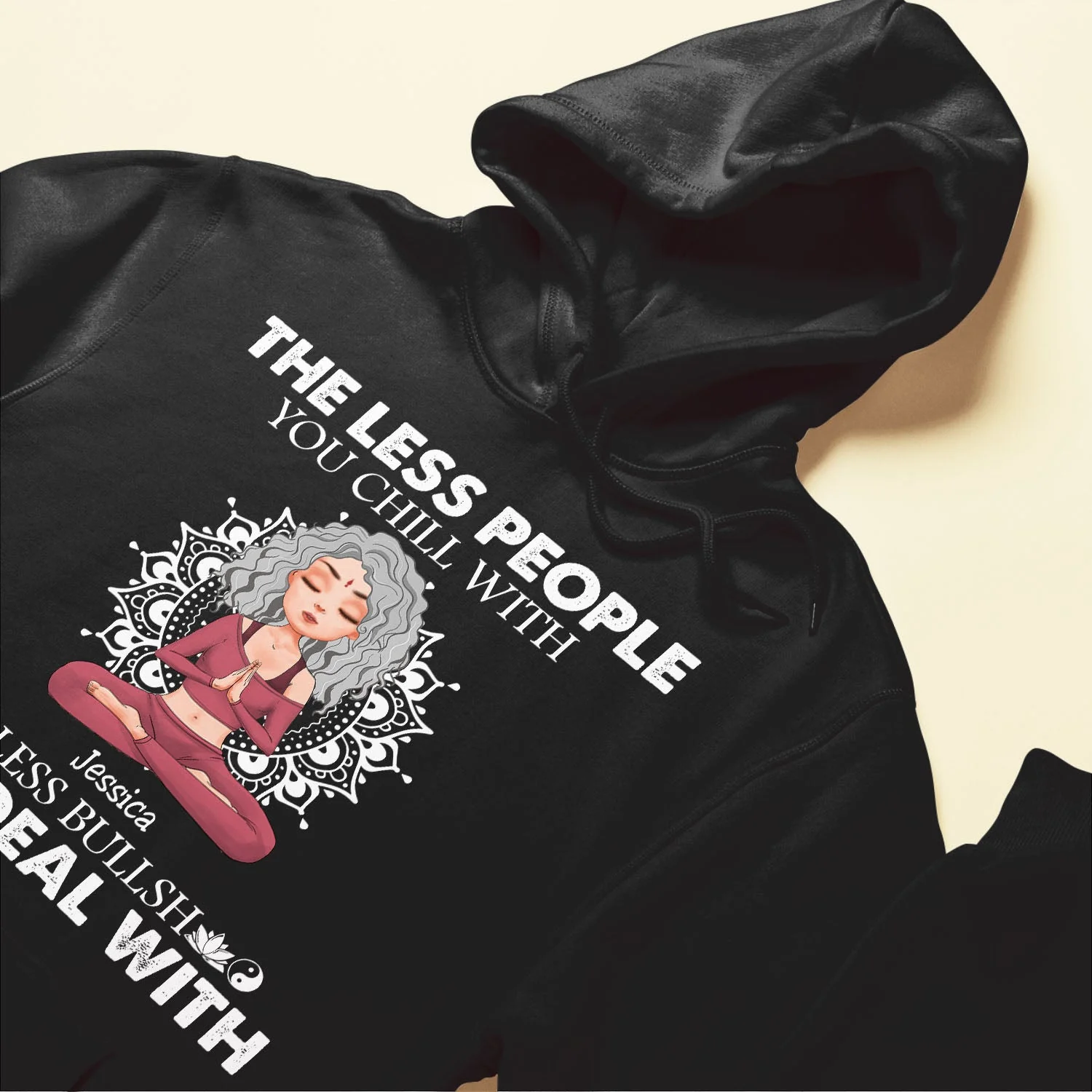 Less People You Chill With Less Bullshit You Deal With - Personalized Shirt - Funny, Birthday Gift For Her, Girl, Woman, Yoga Lover - Image 6