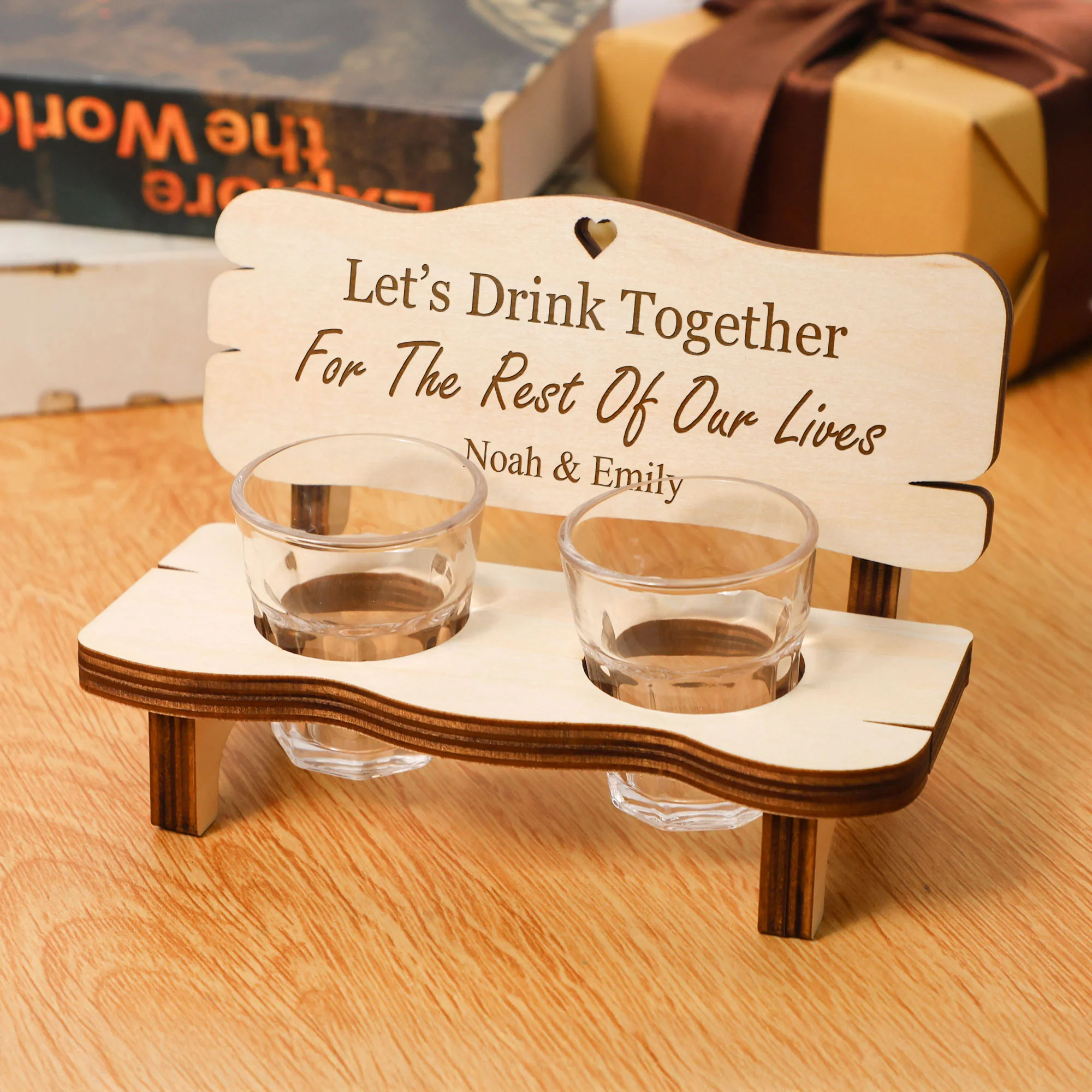 Let’s Drink Together For The Rest Of Our Lives - Personalized Liquor Bench - Image 2