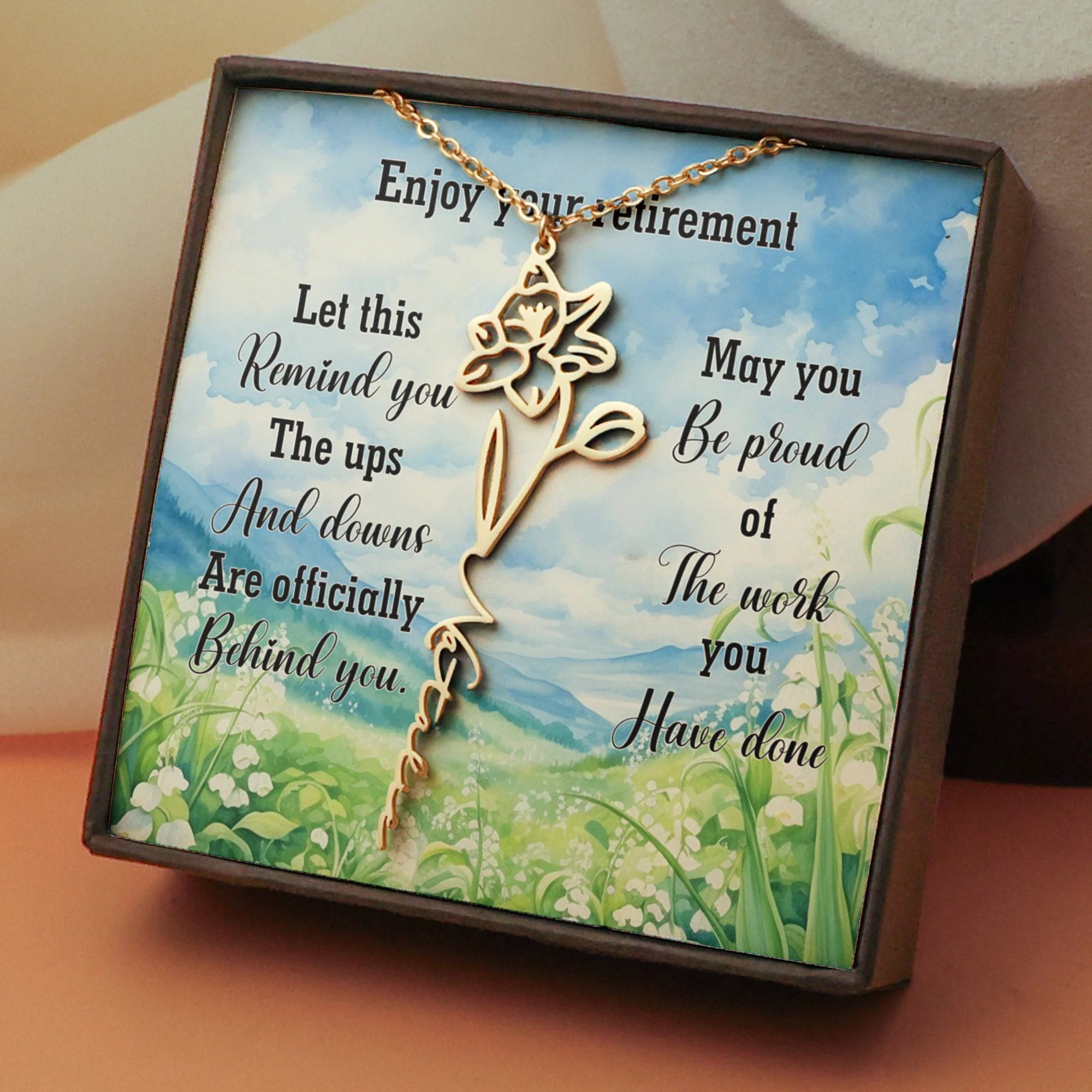 Let This Remind You The Ups And Downs Retirement Gift - Custom Name Necklace - Image 2