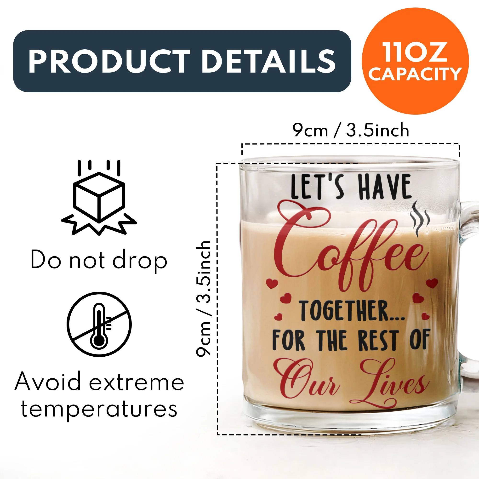 Let's Have Coffee Together For The Rest Of Our Lives - Personalized Glass Mug - Image 5