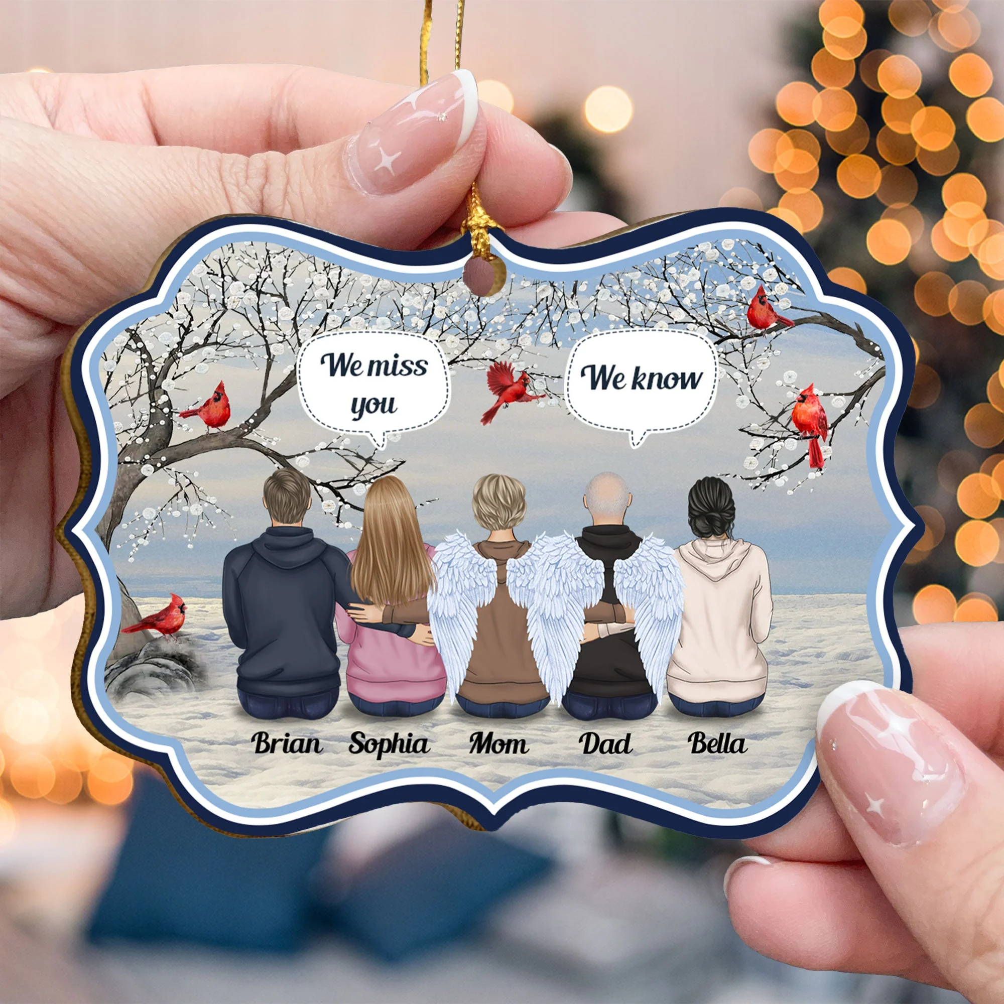 Letter From Heaven - Personalized Christmas Wooden Card With Pop Out Ornament - Memorial Gift For Brothers, Sisters, Family Members - Image 4