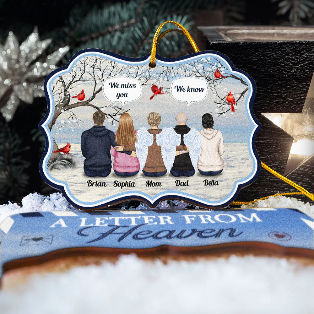 Letter From Heaven - Personalized Christmas Wooden Card With Pop Out Ornament - Memorial Gift For Brothers, Sisters, Family Members - Image 5