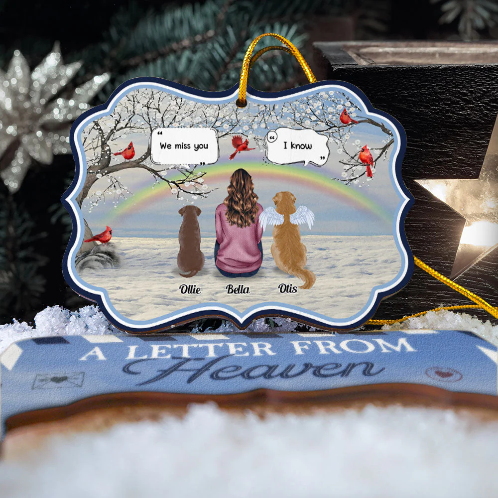 Letter From Pets In Heaven - Personalized Christmas Wooden Card With Pop Out Ornament - Christmas Memorial Gift For Her, Him, Pet Lovers - Image 4