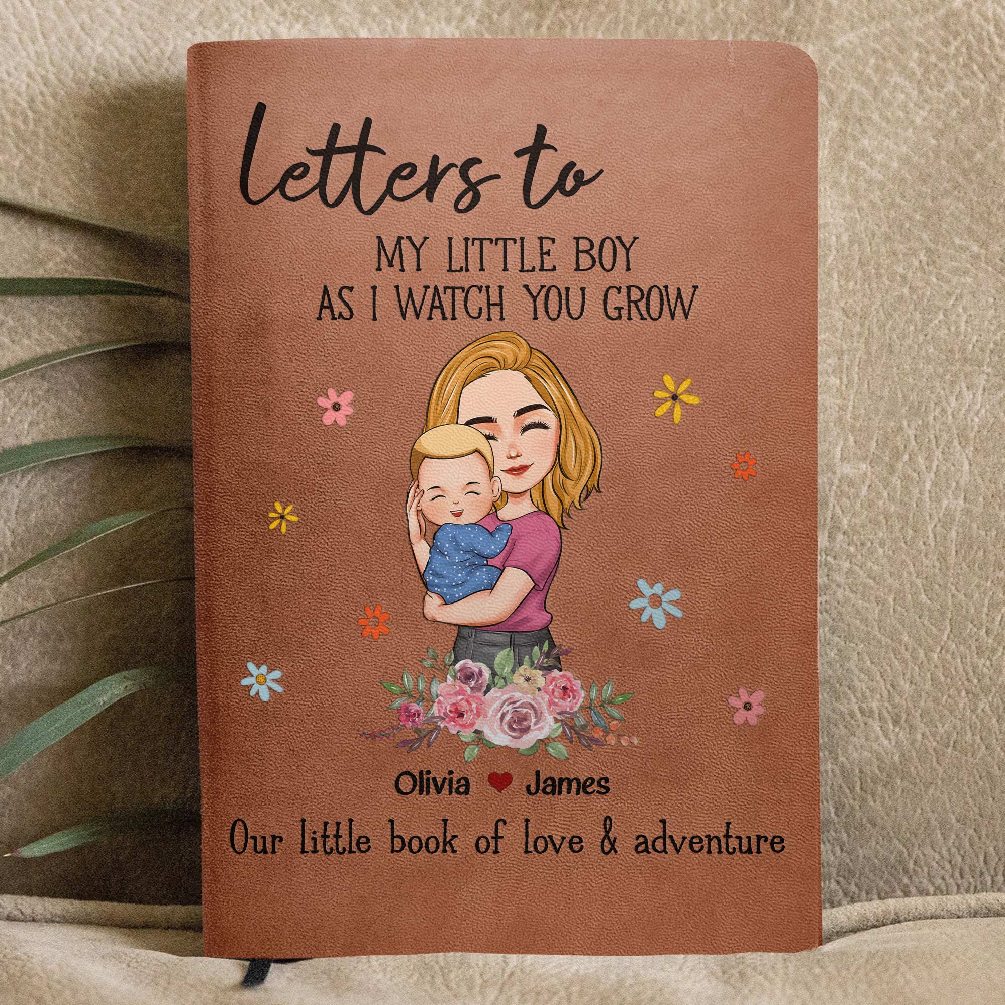 Letters To My Little Kids - Personalized Leather Journal - Image 3