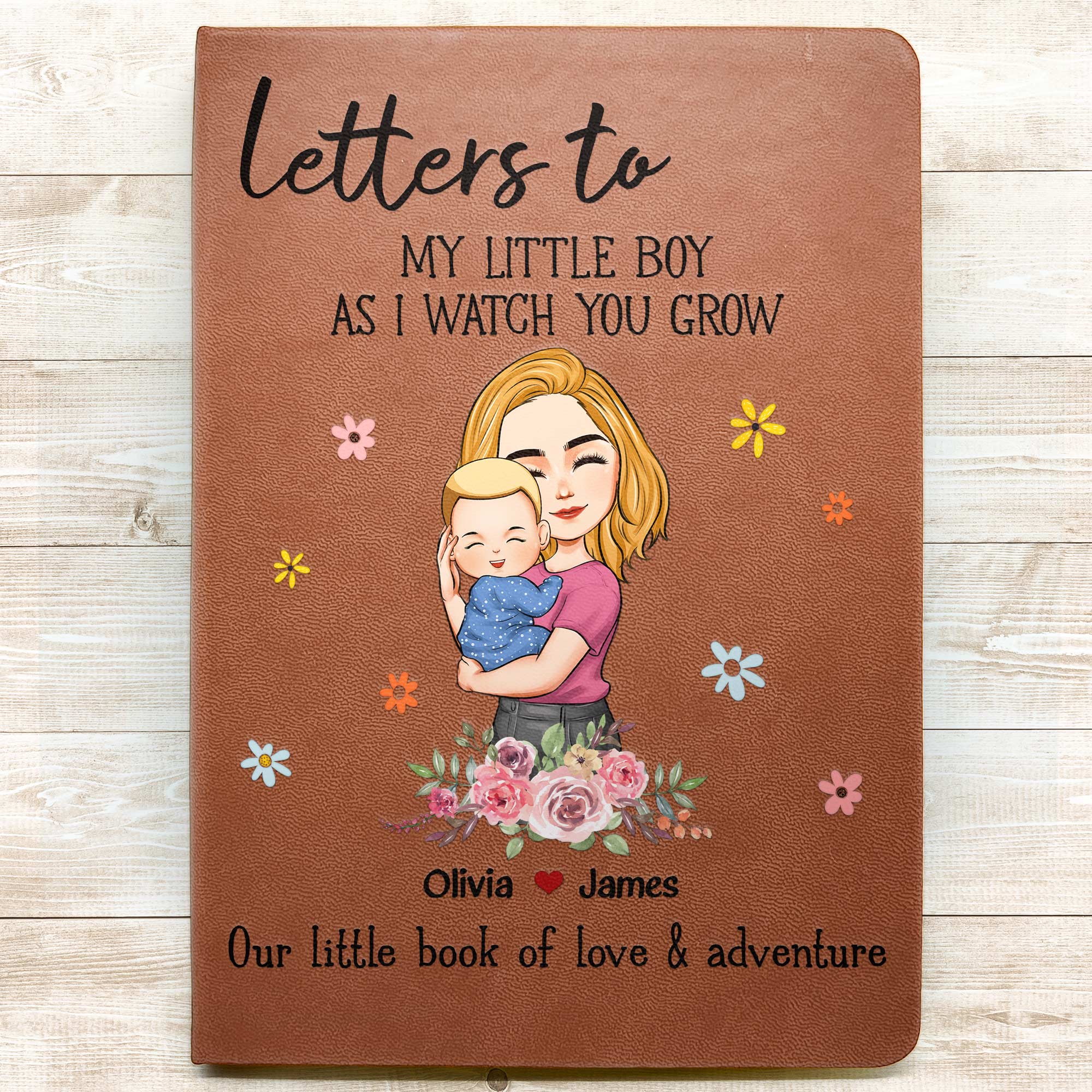 Letters To My Little Kids - Personalized Leather Journal - Image 4