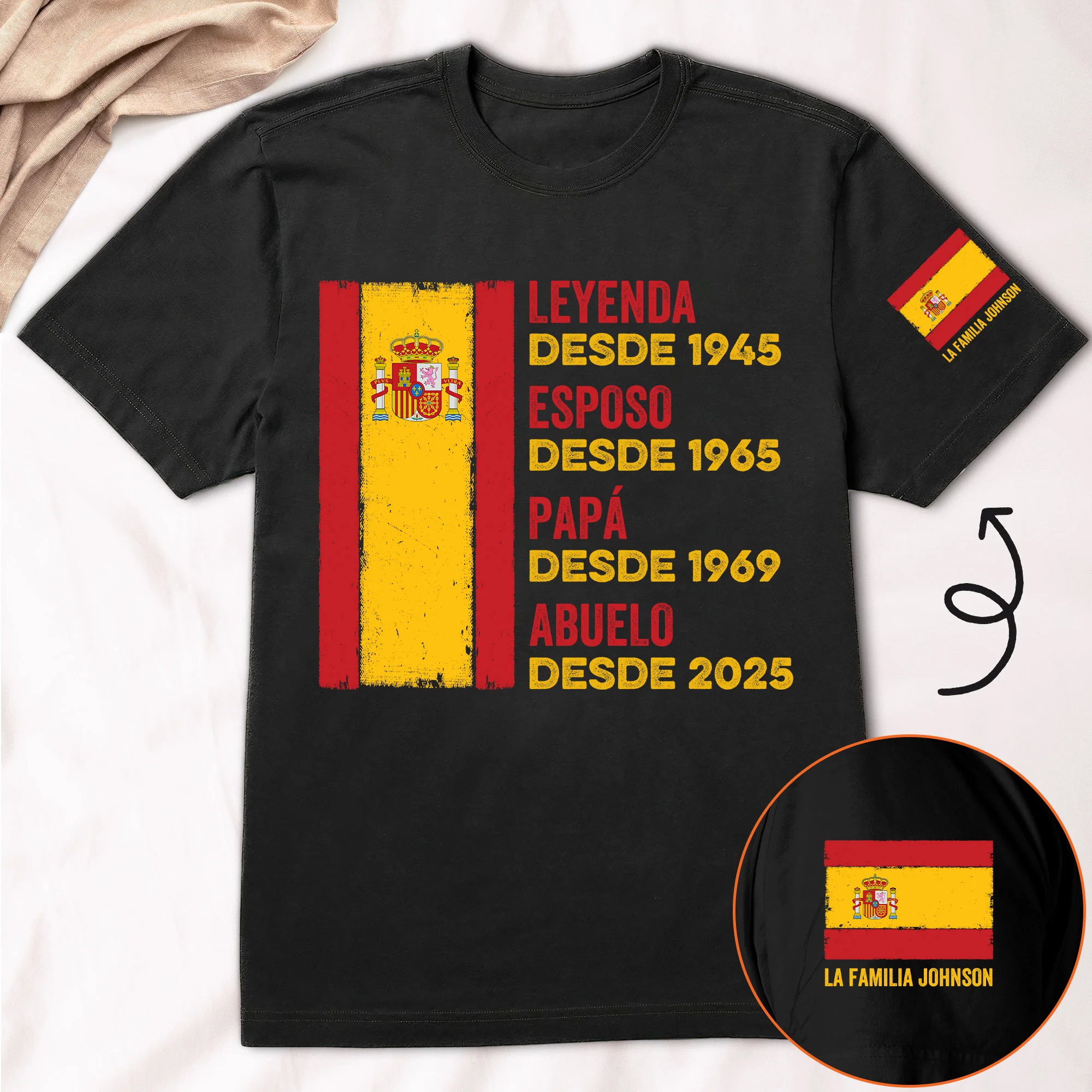 Leyenda Papá Abuelo - Hispanic, Mexico, Puerto Rico, El Salvador, Cuba, Dr - Personalized Shirt - Image 3