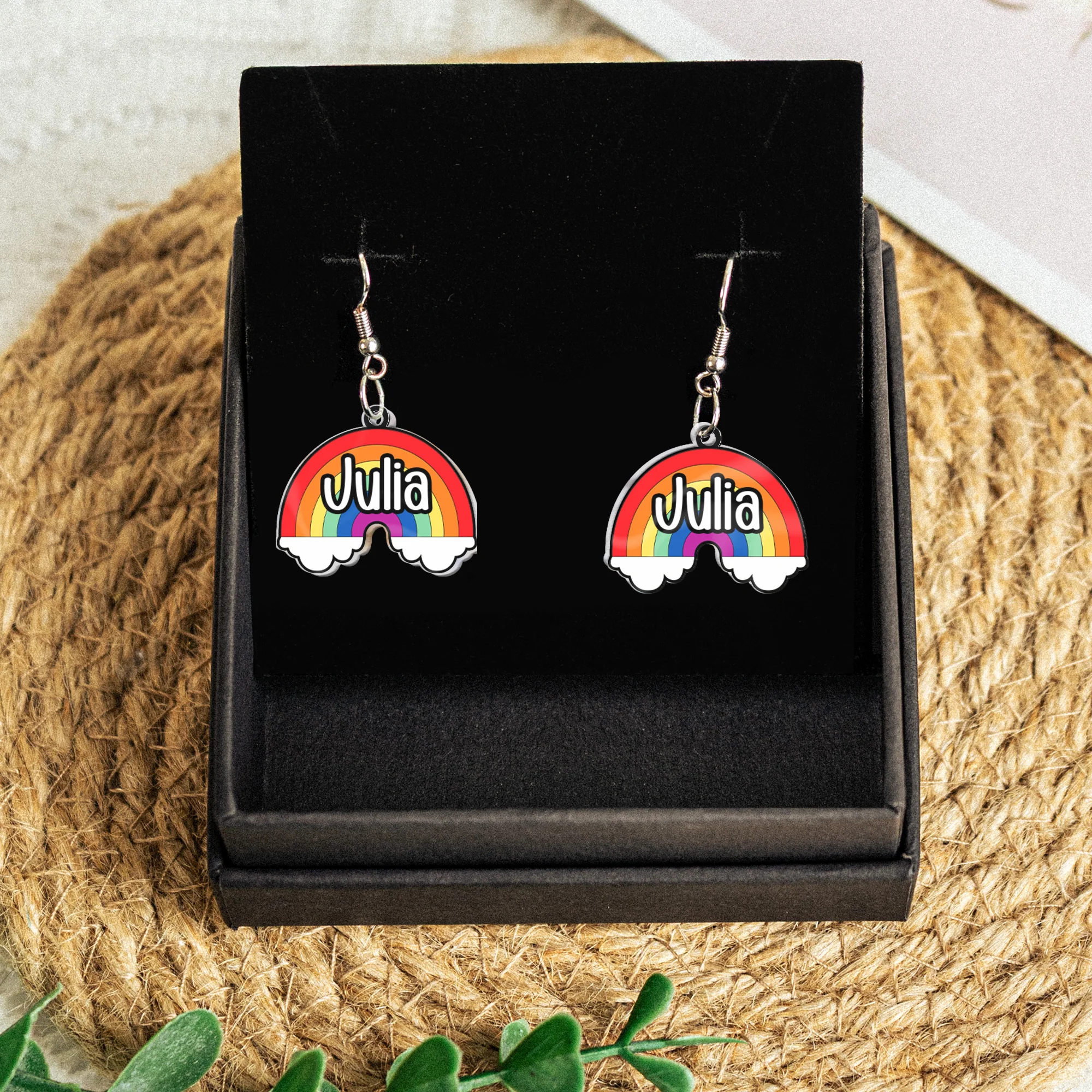 LGBTQ+ Pride Flag - Personalized Acrylic Earrings - Image 5