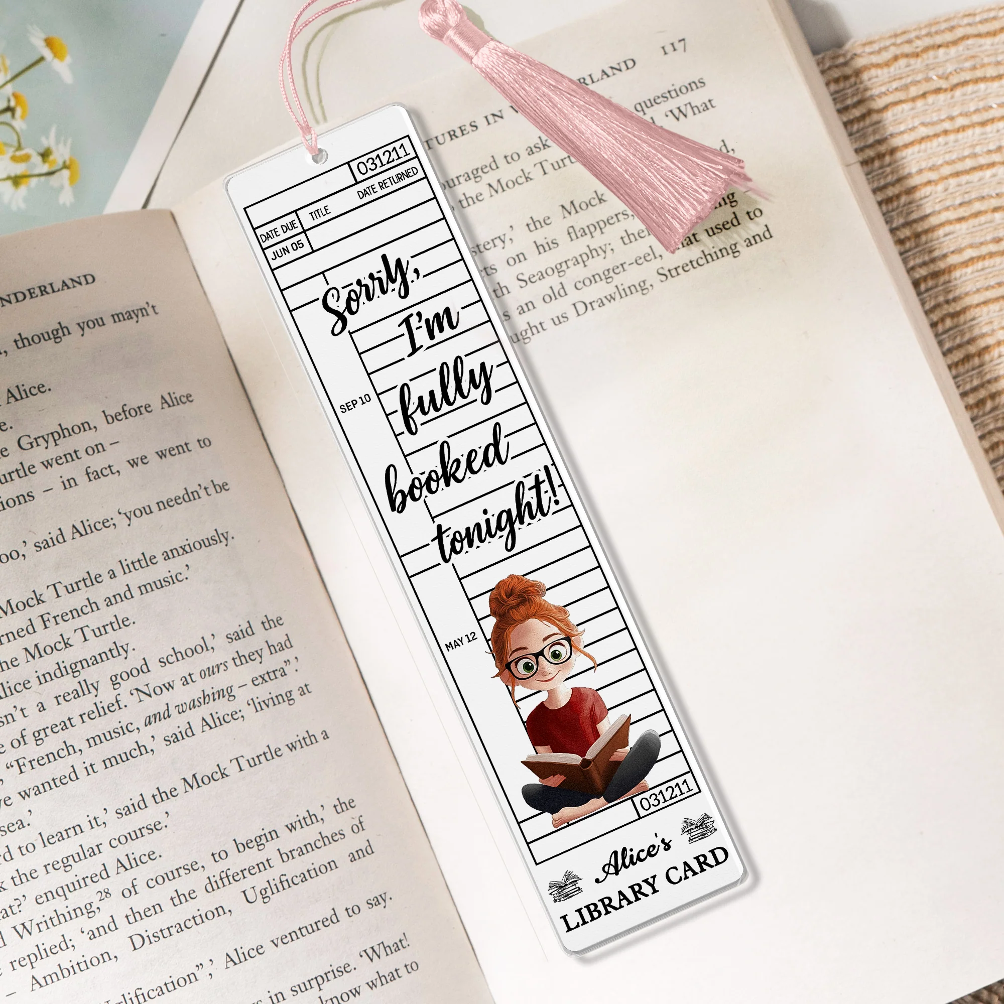 Library Card Bookmark For Book Lovers, Book Club Besties, Librarians - Custom Acrylic Bookmark - Image 2