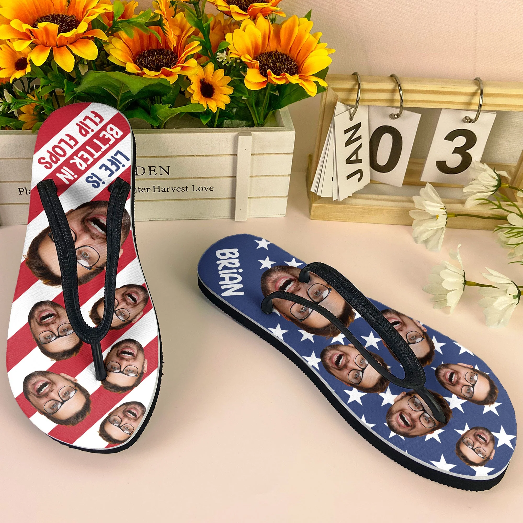 Life Is Better In Flip Flops - Personalized Photo Flip Flops - Image 2