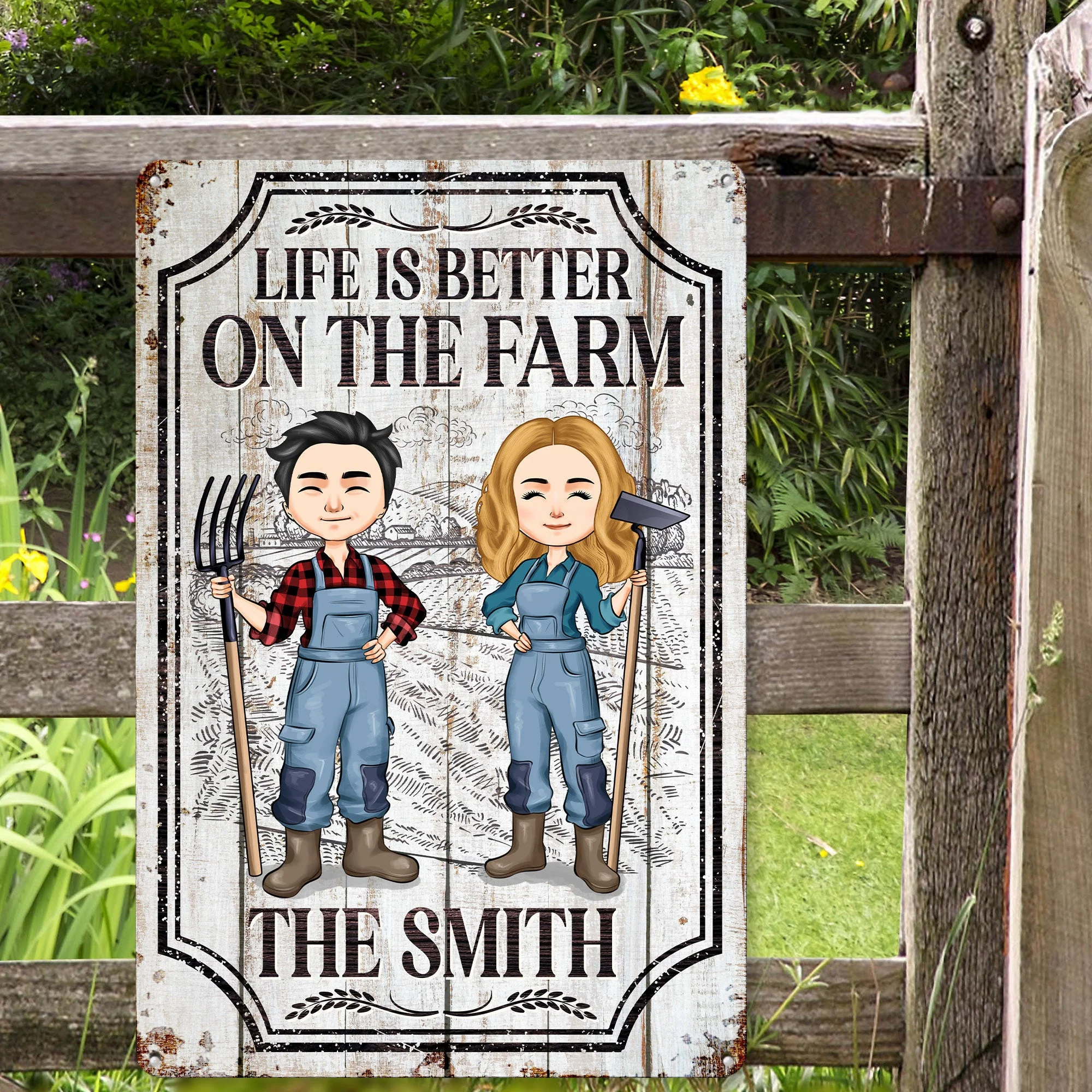 Life Is Better On The Farm - Personalized Metal Sign - Image 2
