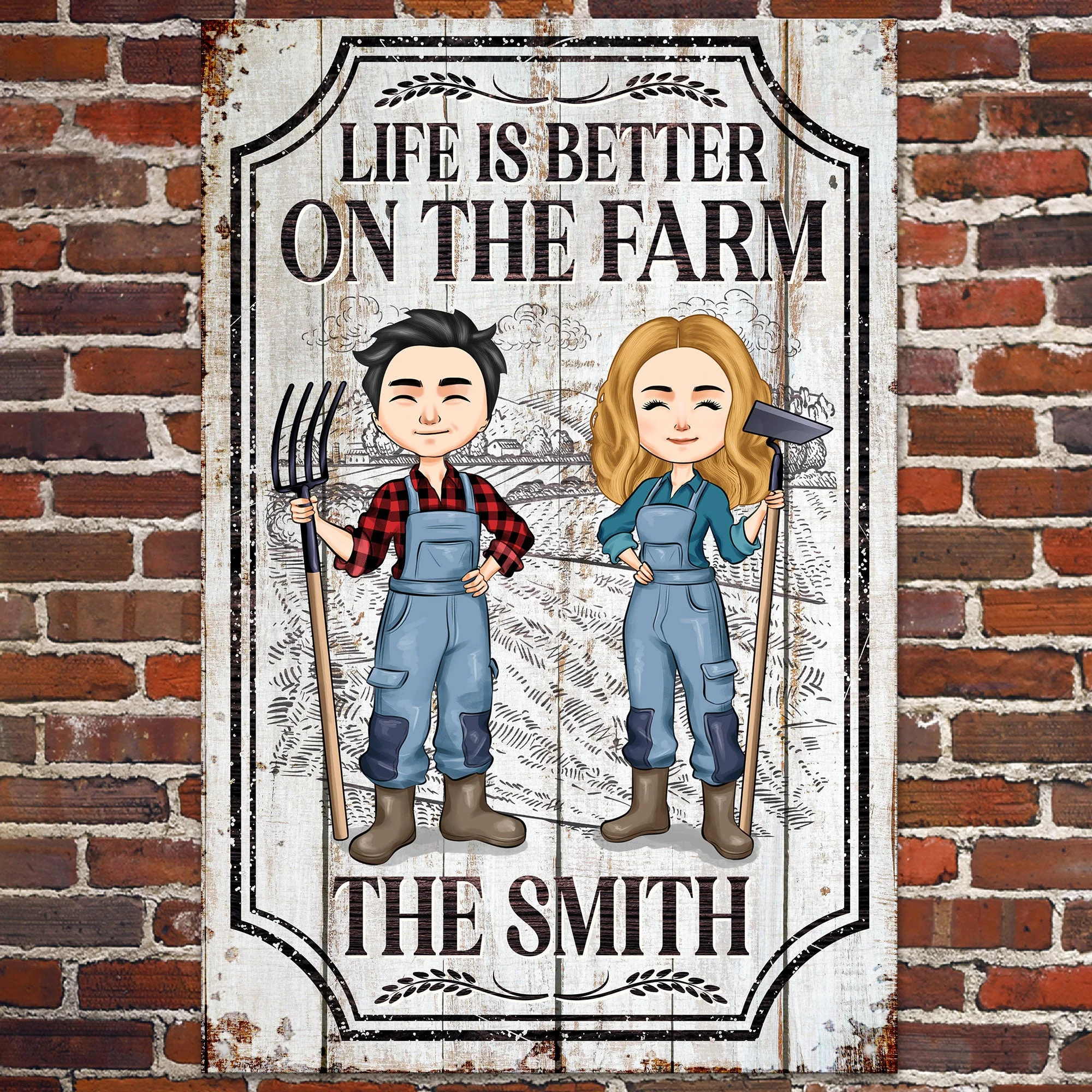 Life Is Better On The Farm - Personalized Metal Sign - Image 3