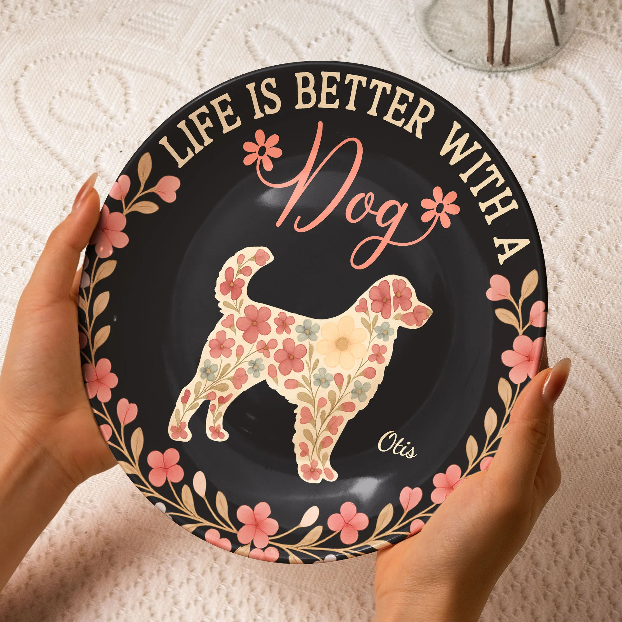 Life Is Better With A Dog - Personalized Ceramic Plate - Image 3