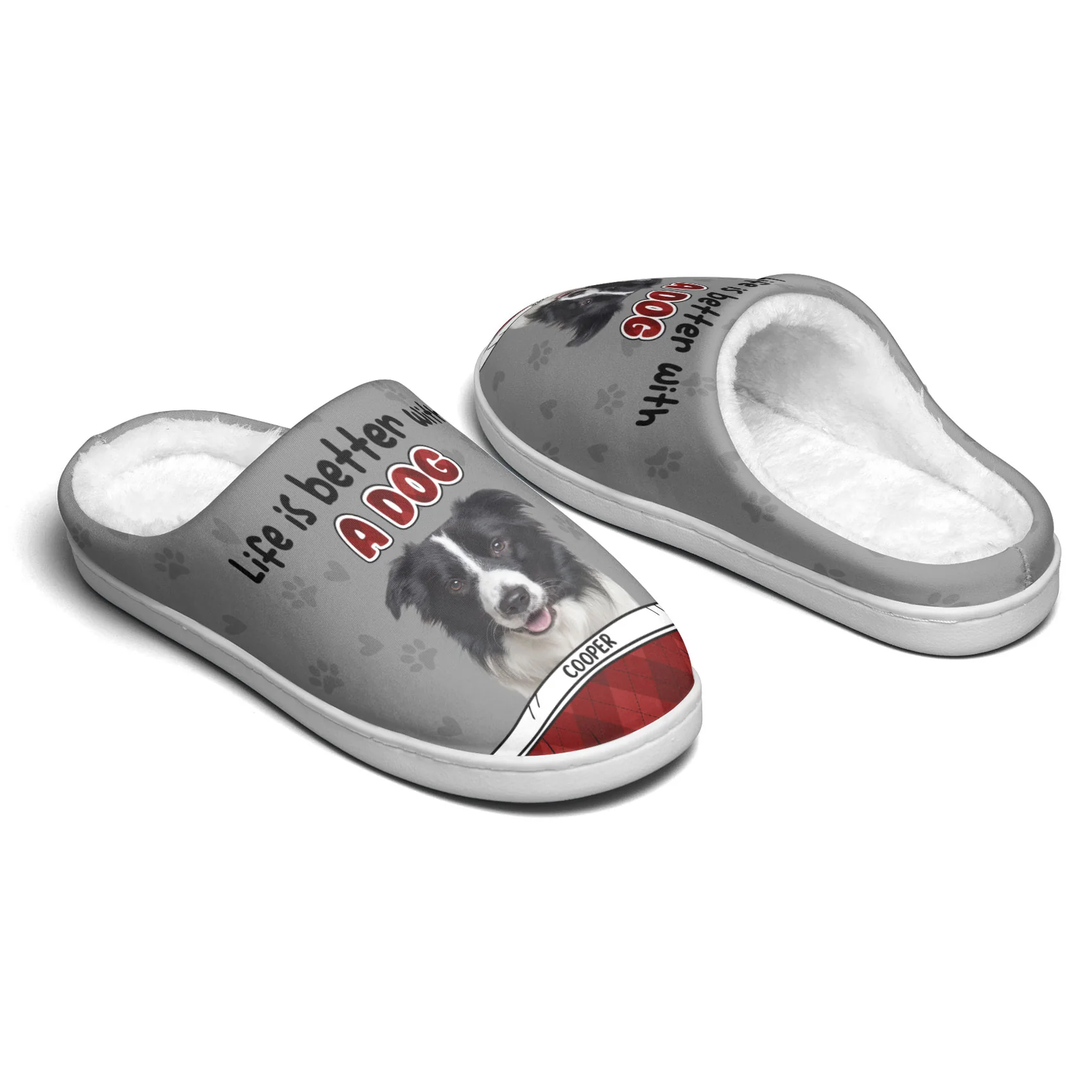 Life Is Better With A Dog - Personalized Photo Slippers - Image 4