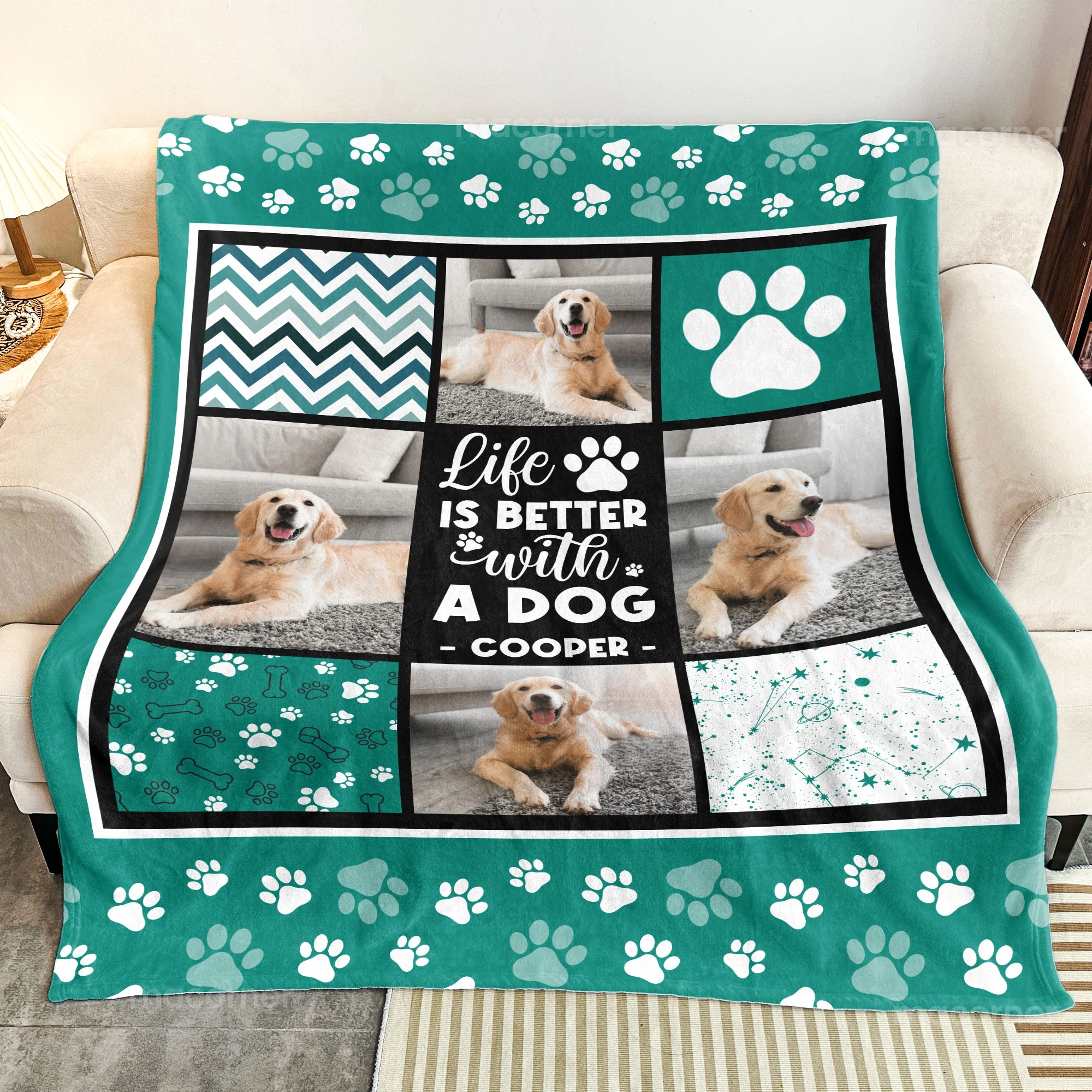 Life Is Better With A Dog Pet Lovers - Personalized Photo Blanket - Image 4