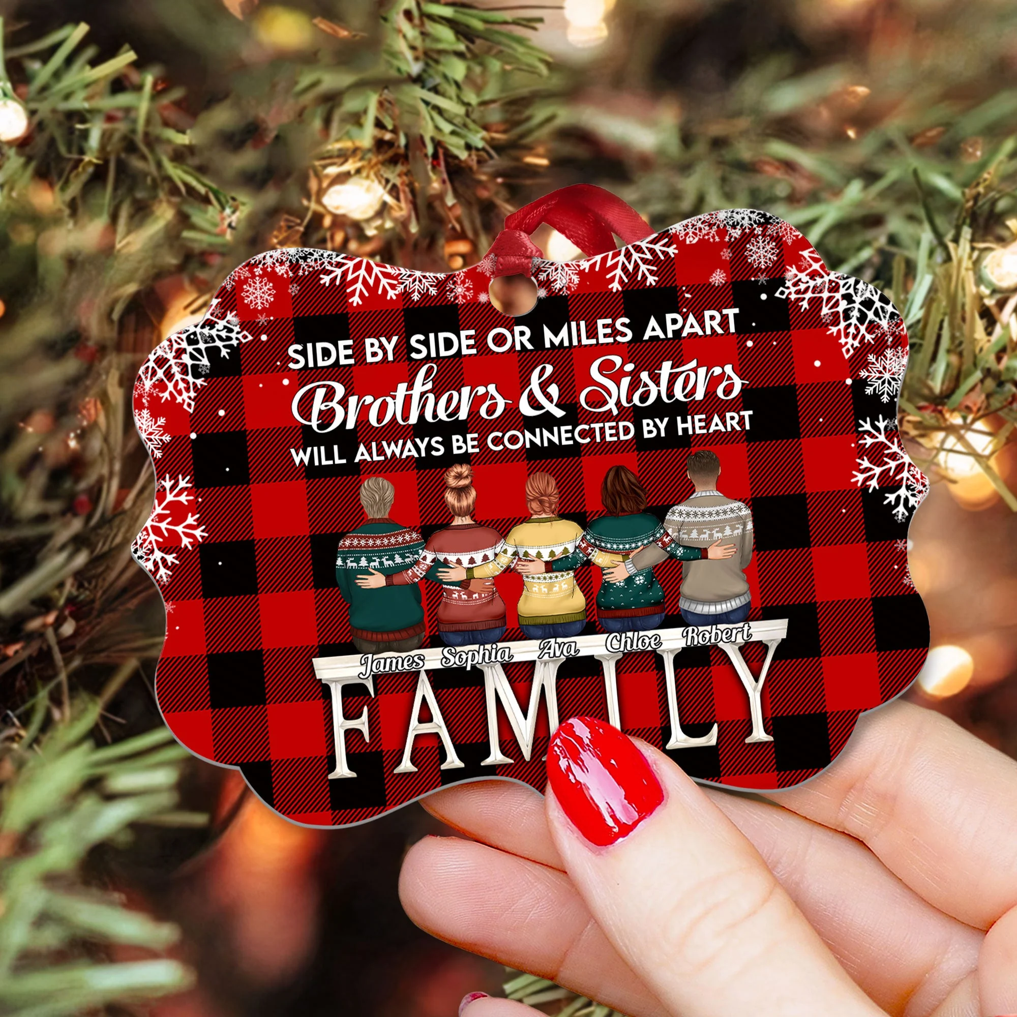 Life Is Better With Bro And Sis - Personalized Alumium Ornament - Christmas Xmas Gift For Sisters, Brothers, Siblings - Image 3