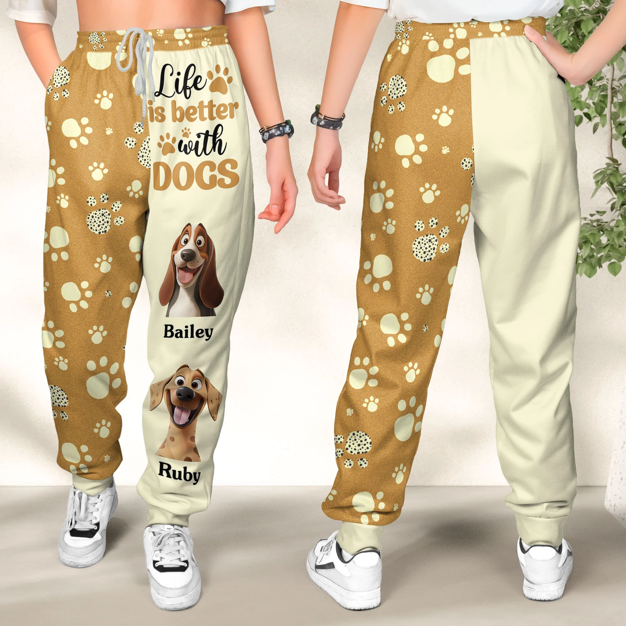 Life Is Better With Dogs - Personalized Sweatpants - Image 2