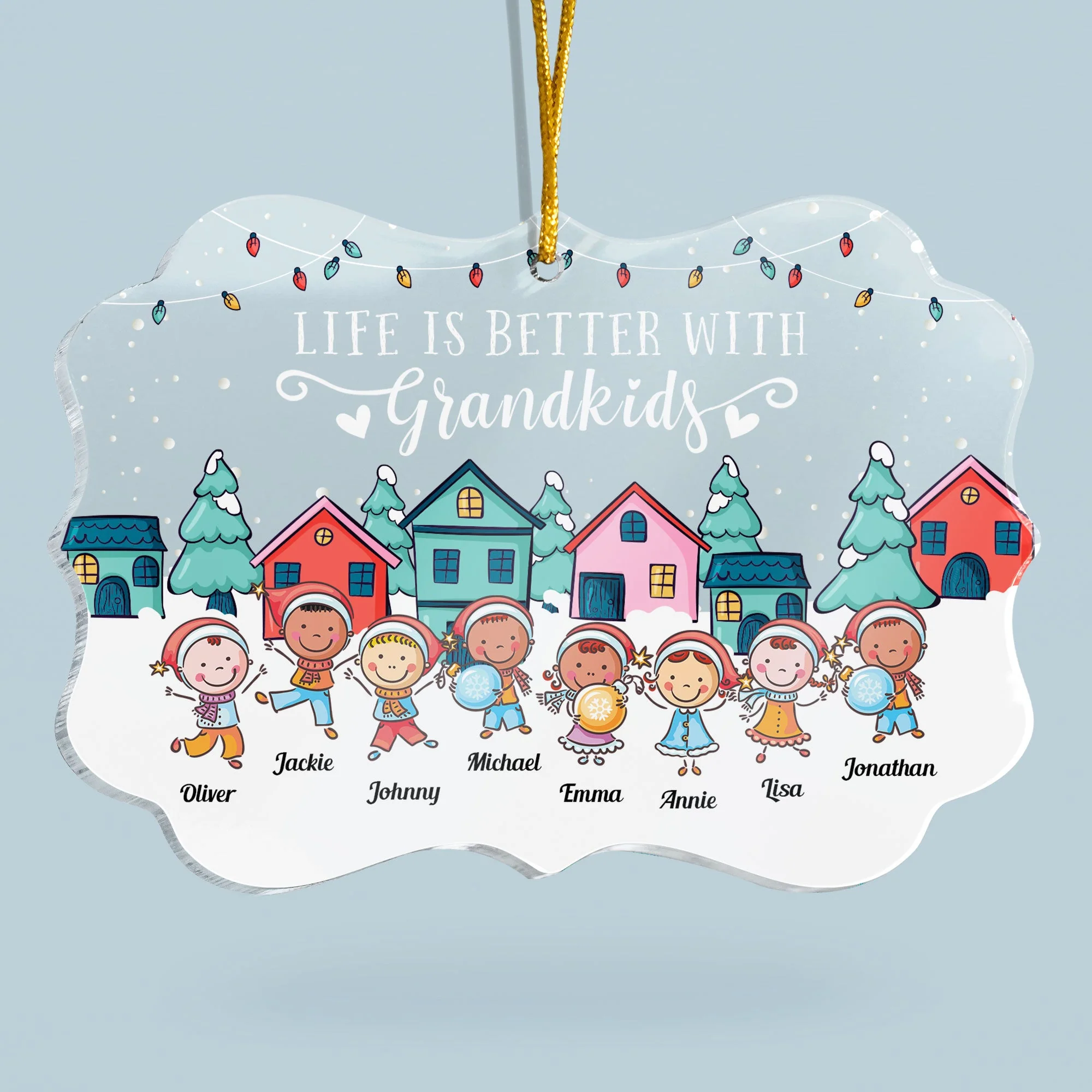 Life Is Better With Grandkids - Personalized Acrylic Ornament - Christmas, New Year Gift For Grandkids, Grandparents - Image 5