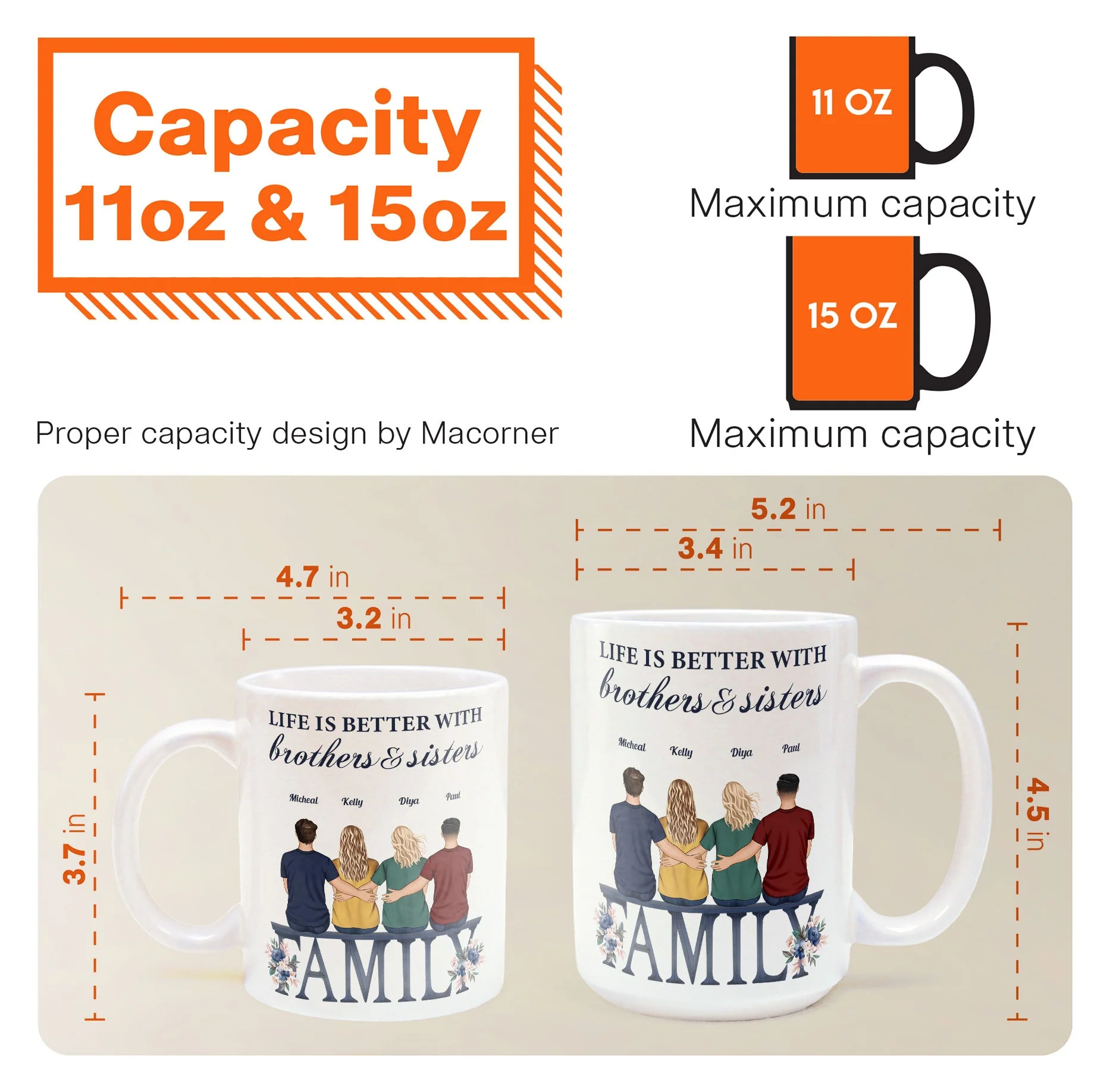 Life Is Better With Siblings - Personalized Mug - Image 6