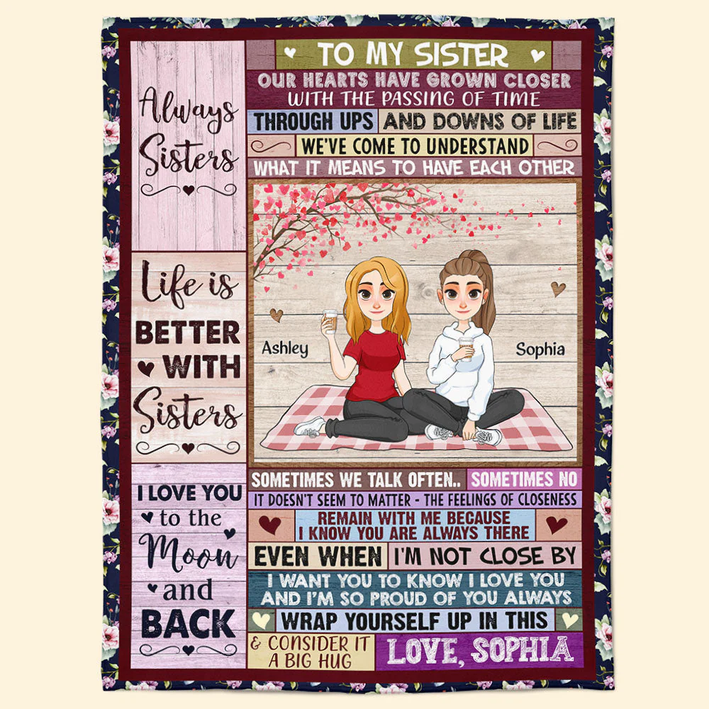 Life Is Better With Sisters - Personalized Blanket - Image 7