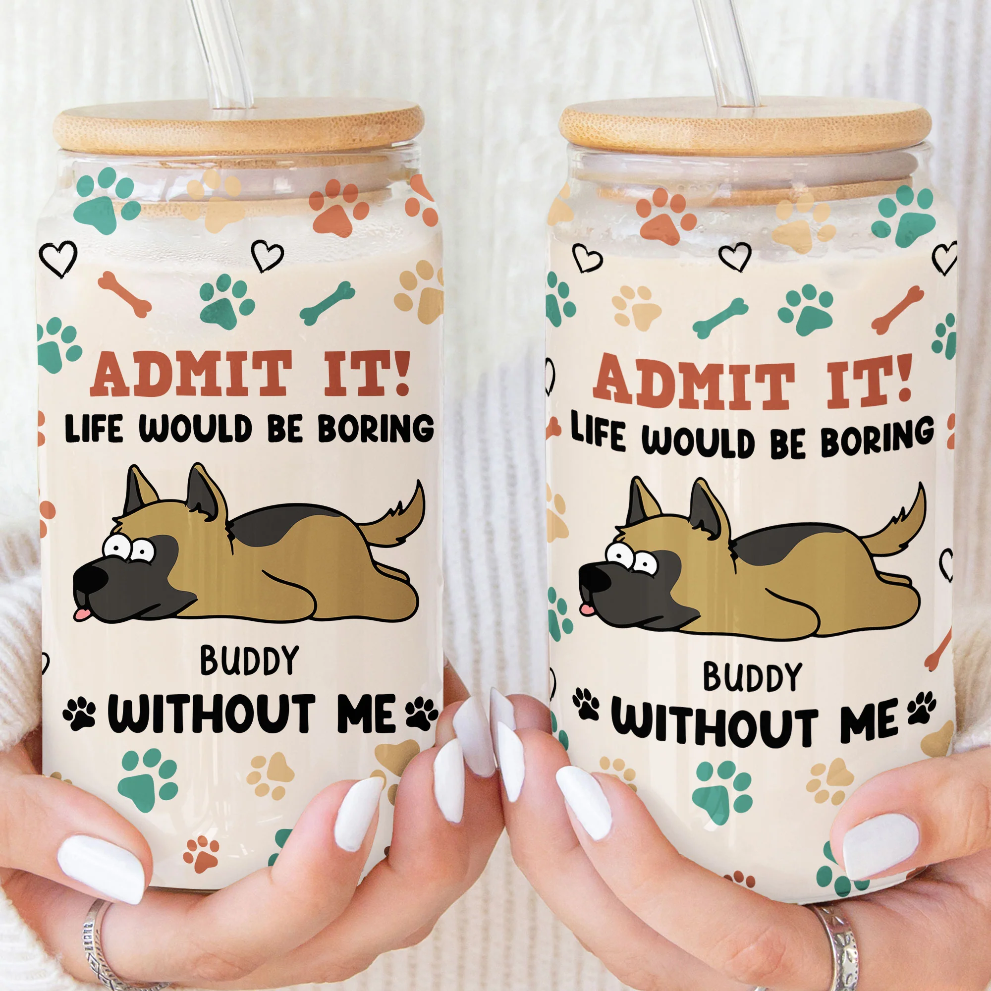 Life Would Be Boring Without Me - Personalized Clear Glass Cup - Image 2