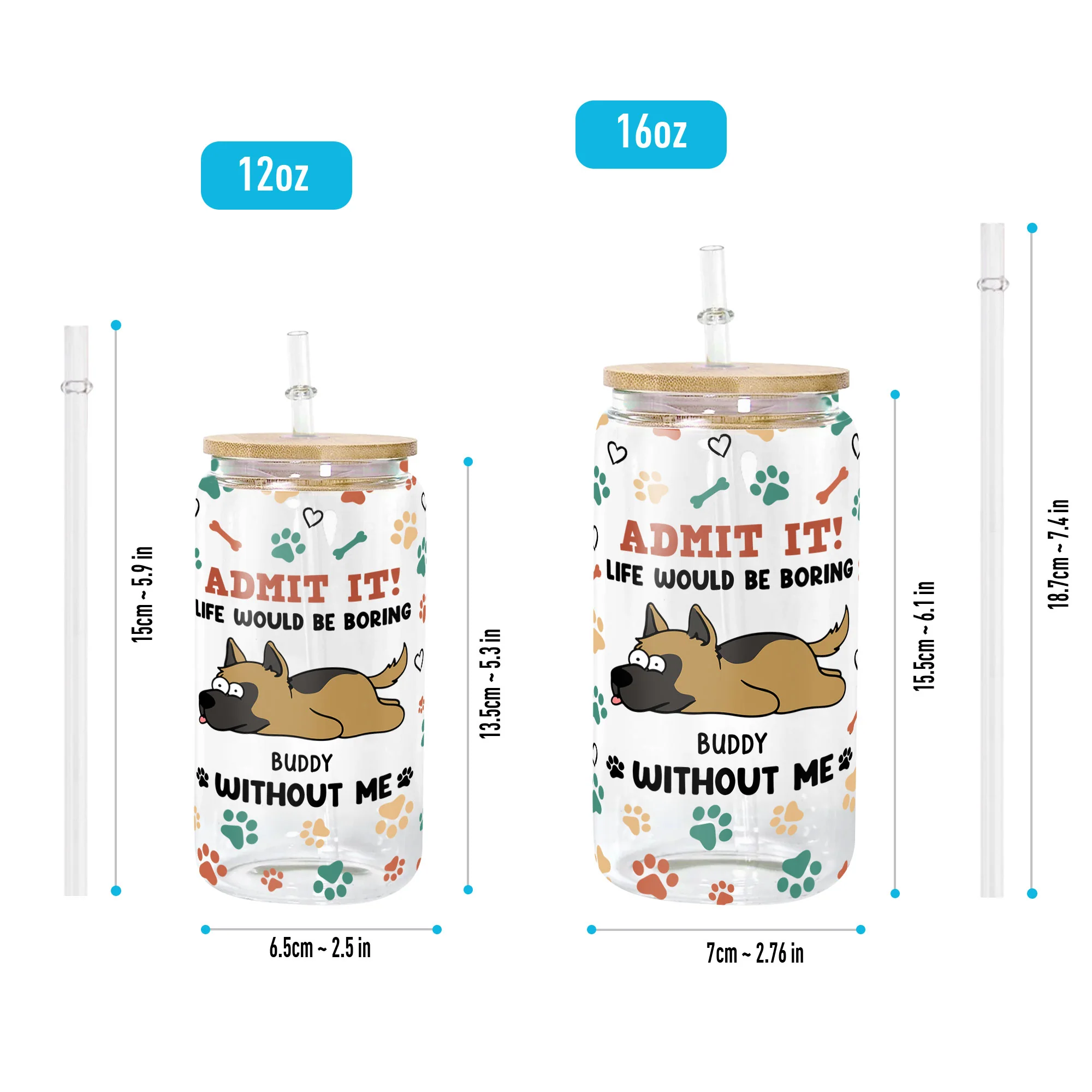 Life Would Be Boring Without Me - Personalized Clear Glass Cup - Image 4