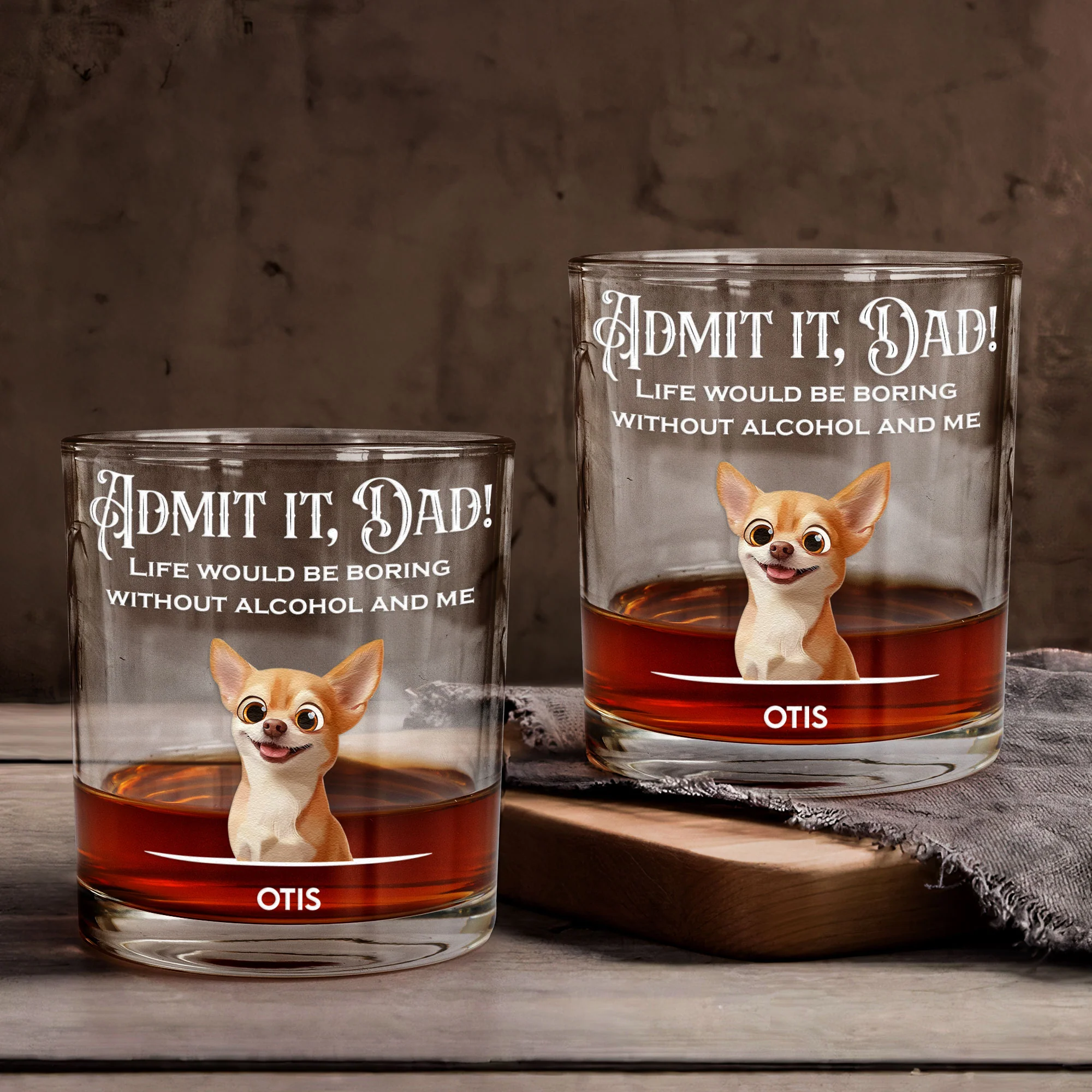Life Would Be Boring Without Me - Personalized Whiskey Glass - 3D Style - Image 2