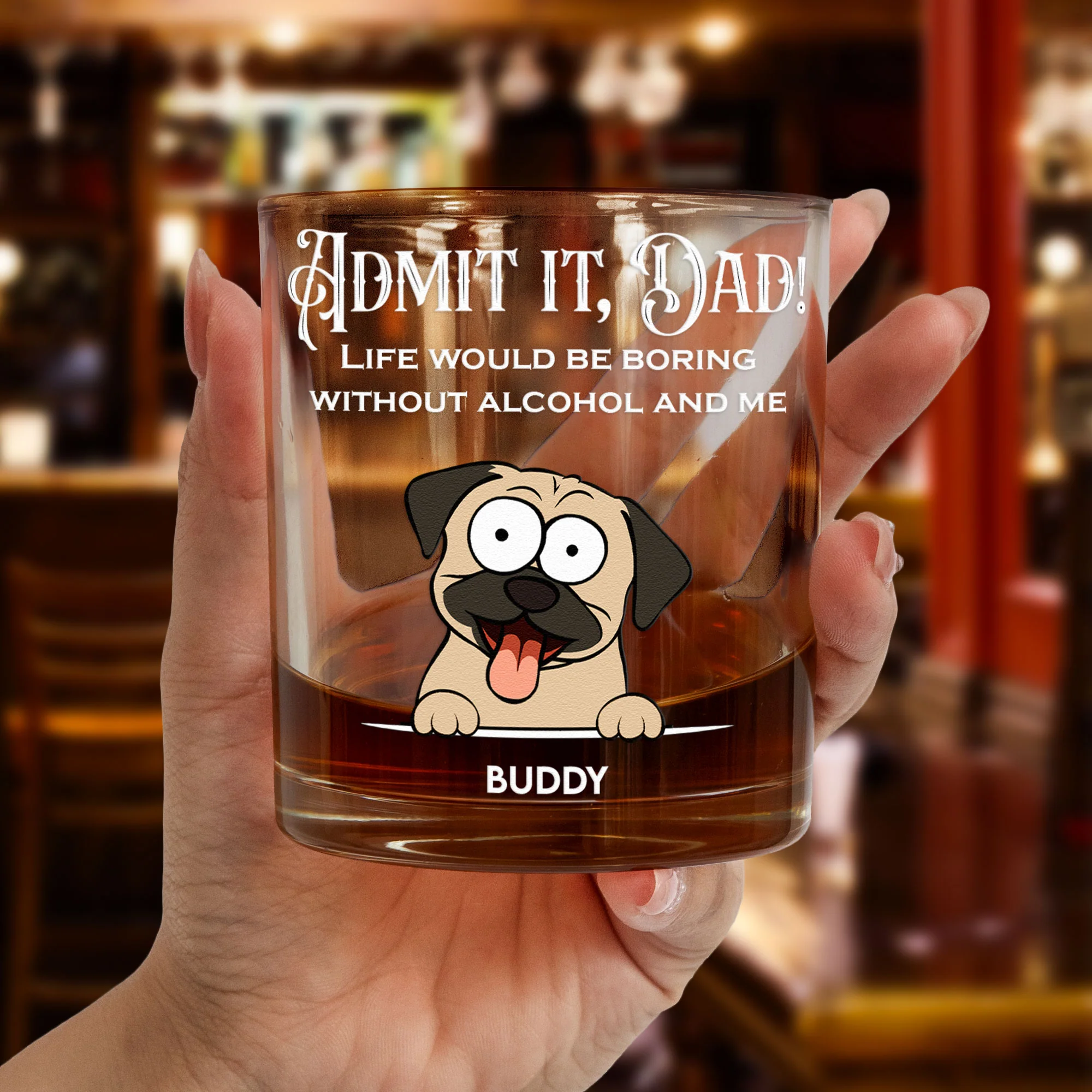 Life Would Be Boring Without Me - Personalized Whiskey Glass - Image 2