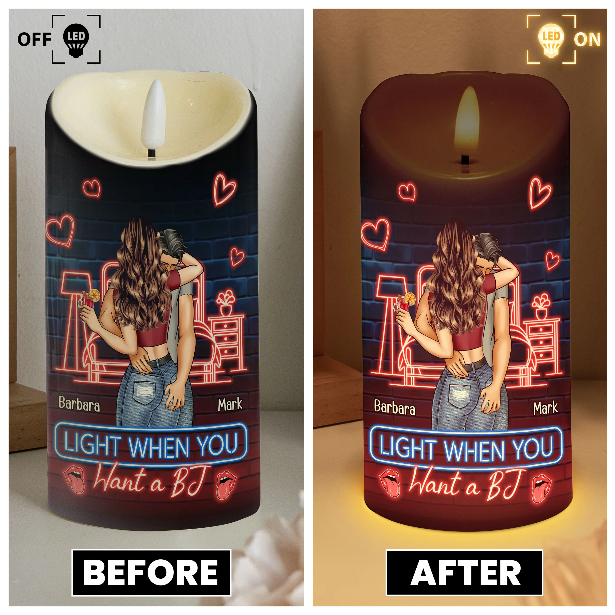 Light Me When You Want A - Personalized LED Candle - Image 5