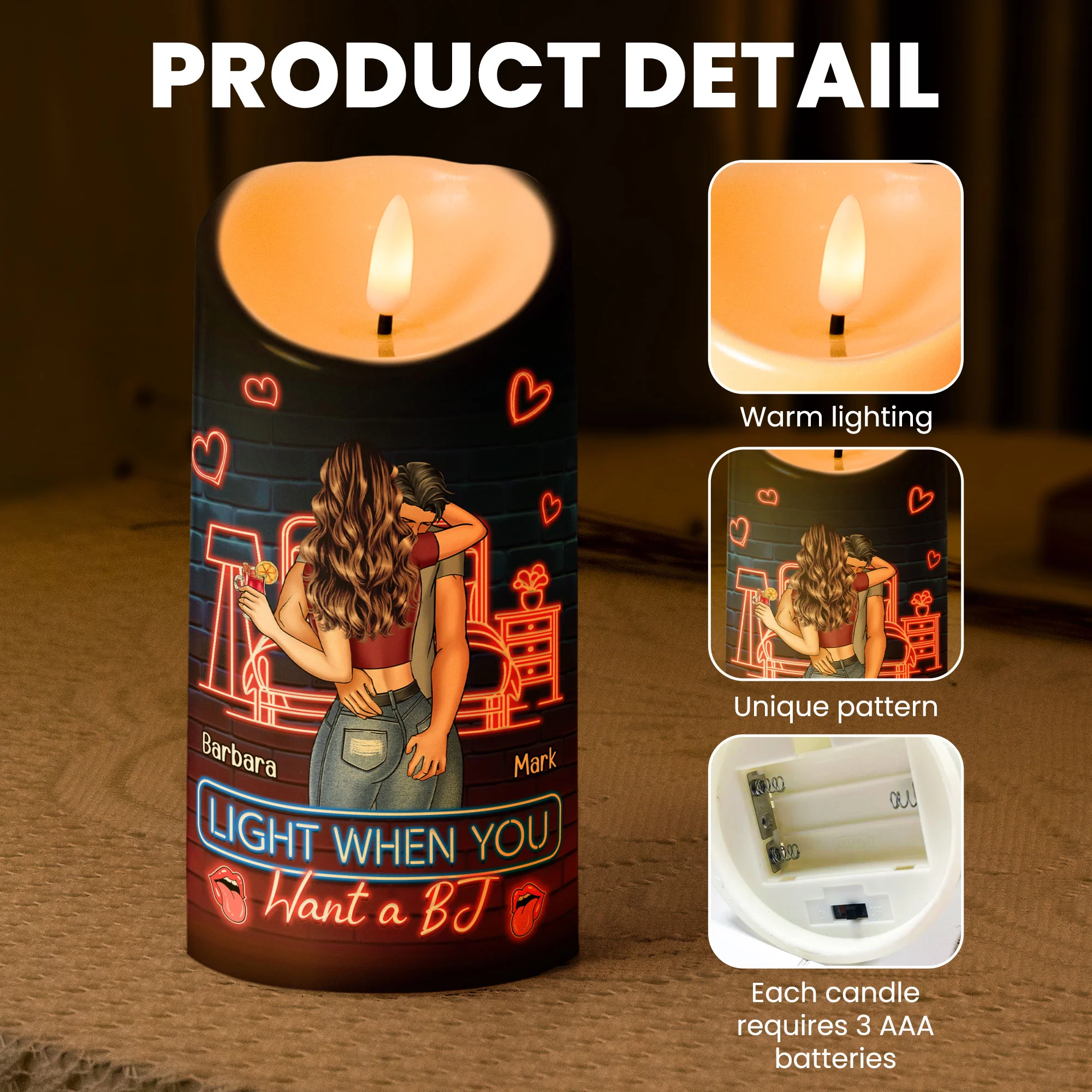 Light Me When You Want A - Personalized LED Candle - Image 6