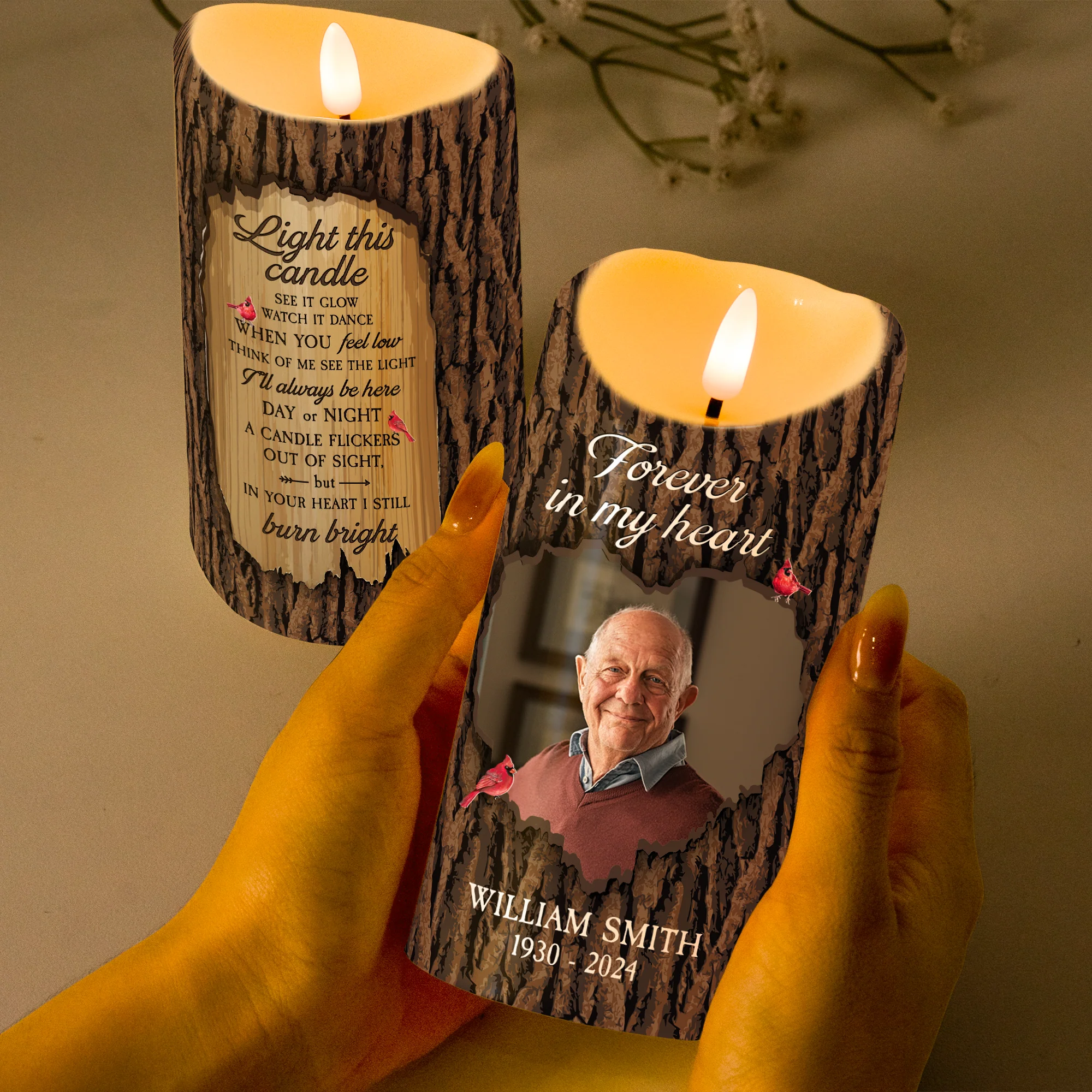 Light This Candle See It Glow - Personalized Photo LED Candle - Image 2