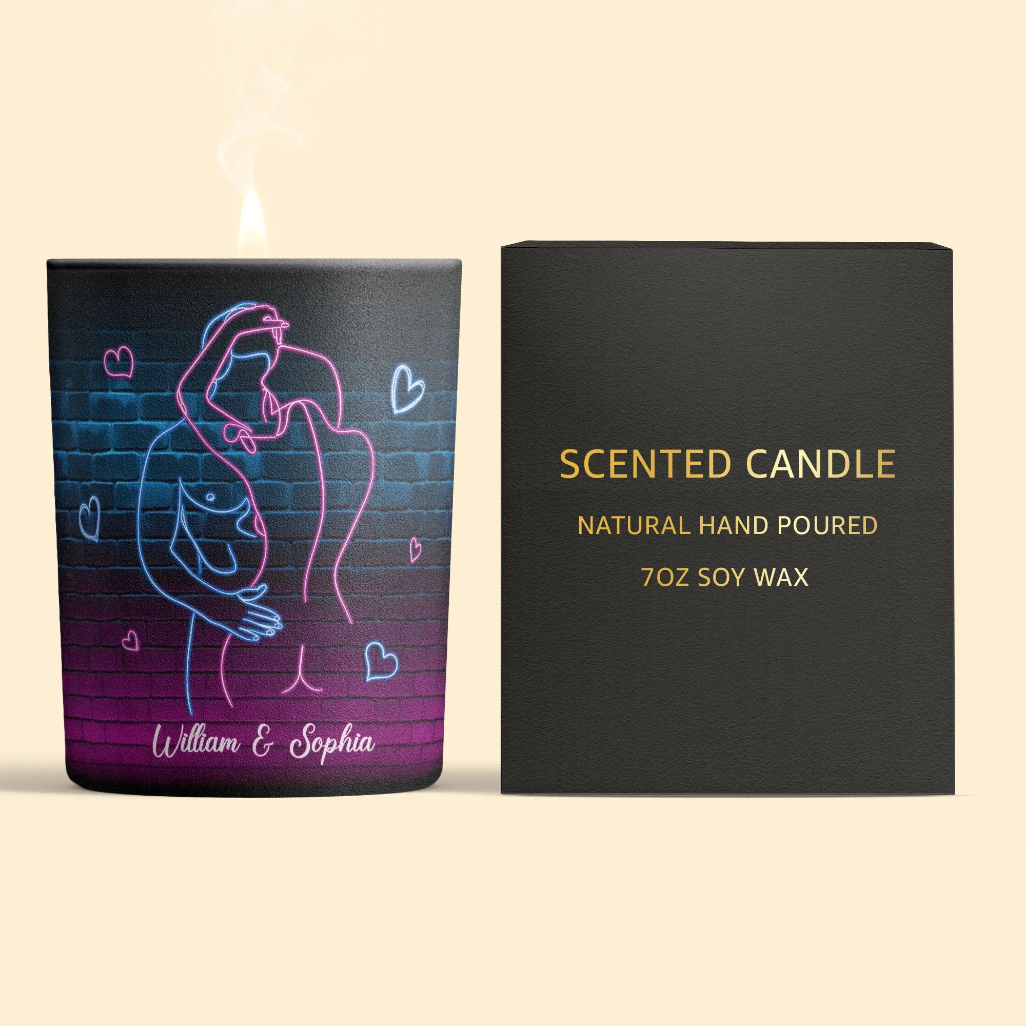 Light When You Want Me Naked Couples - Personalized Candle - Image 4