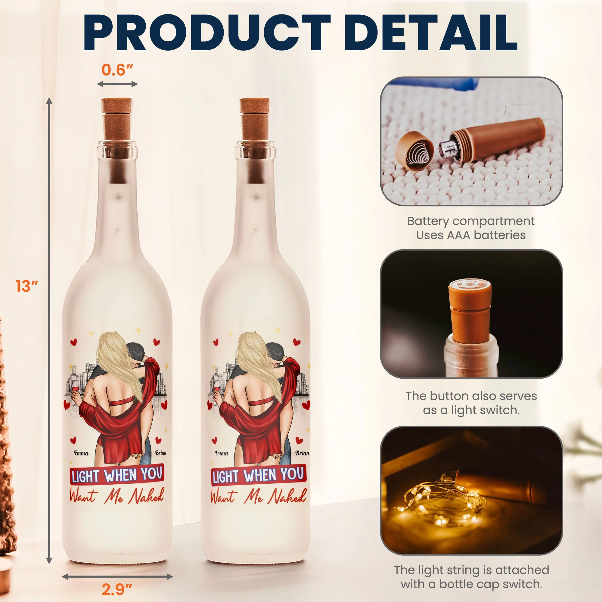 Light When You Want Me Naked - Personalized Bottle Lamp - Image 4
