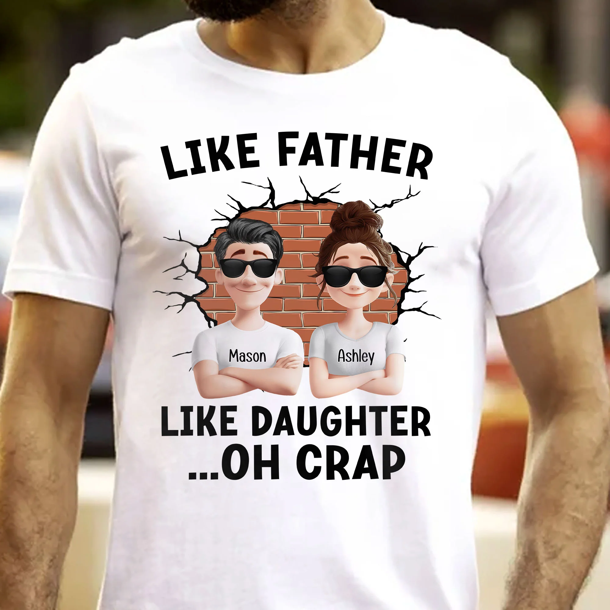 Like Father, Like Daughter ...Oh Crap - Comic Version - Personalized Shirt - Image 2