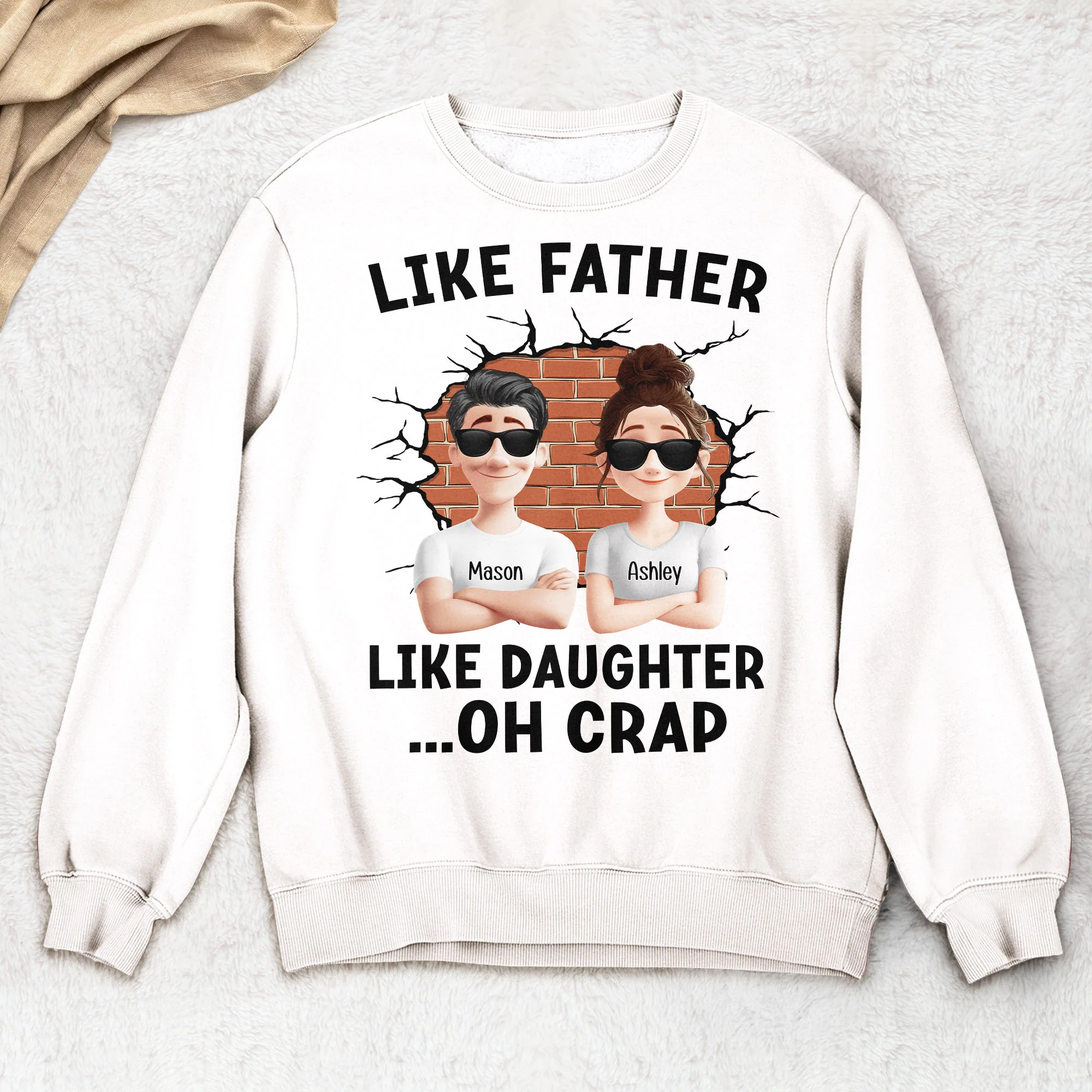 Like Father, Like Daughter ...Oh Crap - Comic Version - Personalized Shirt - Image 3
