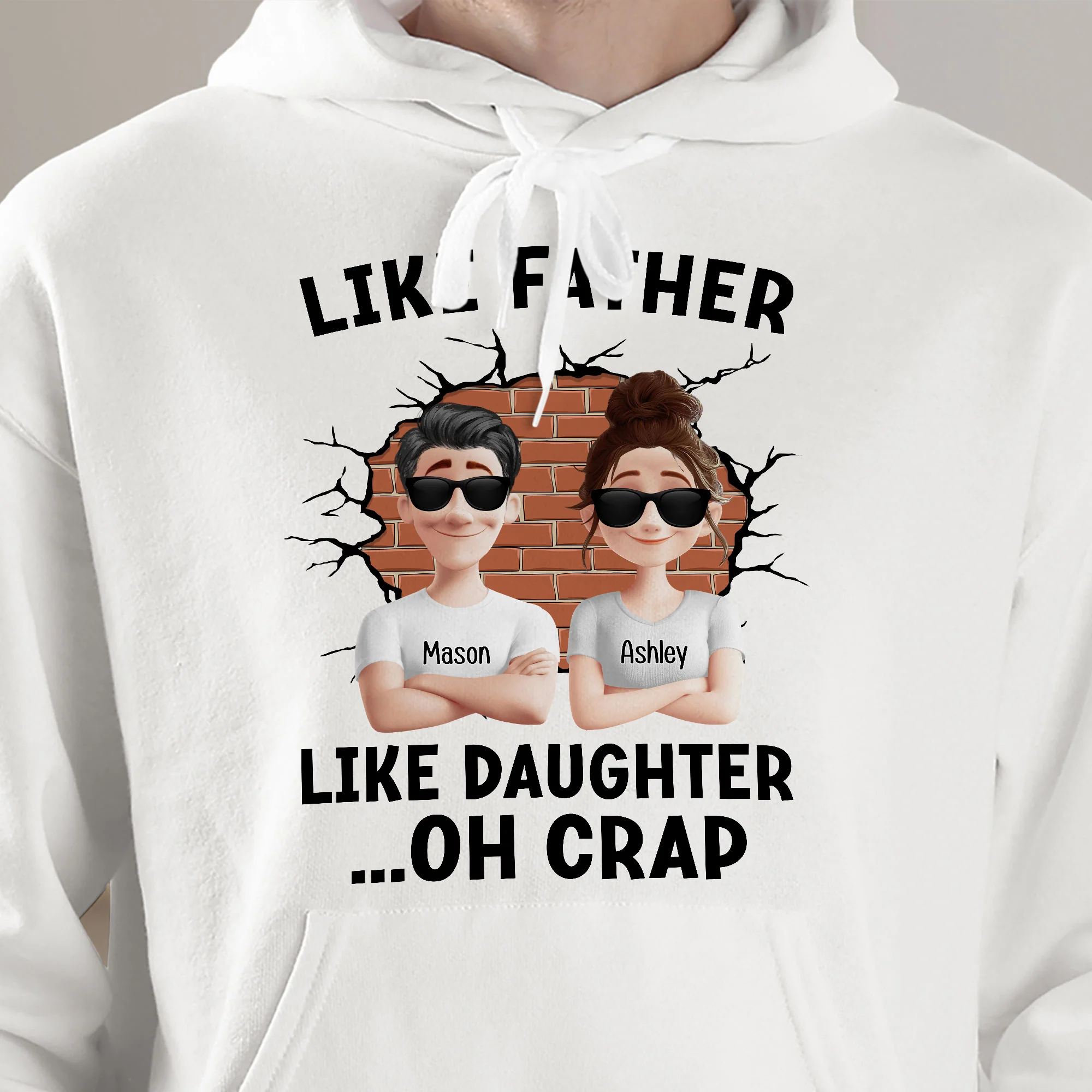 Like Father, Like Daughter ...Oh Crap - Comic Version - Personalized Shirt - Image 5