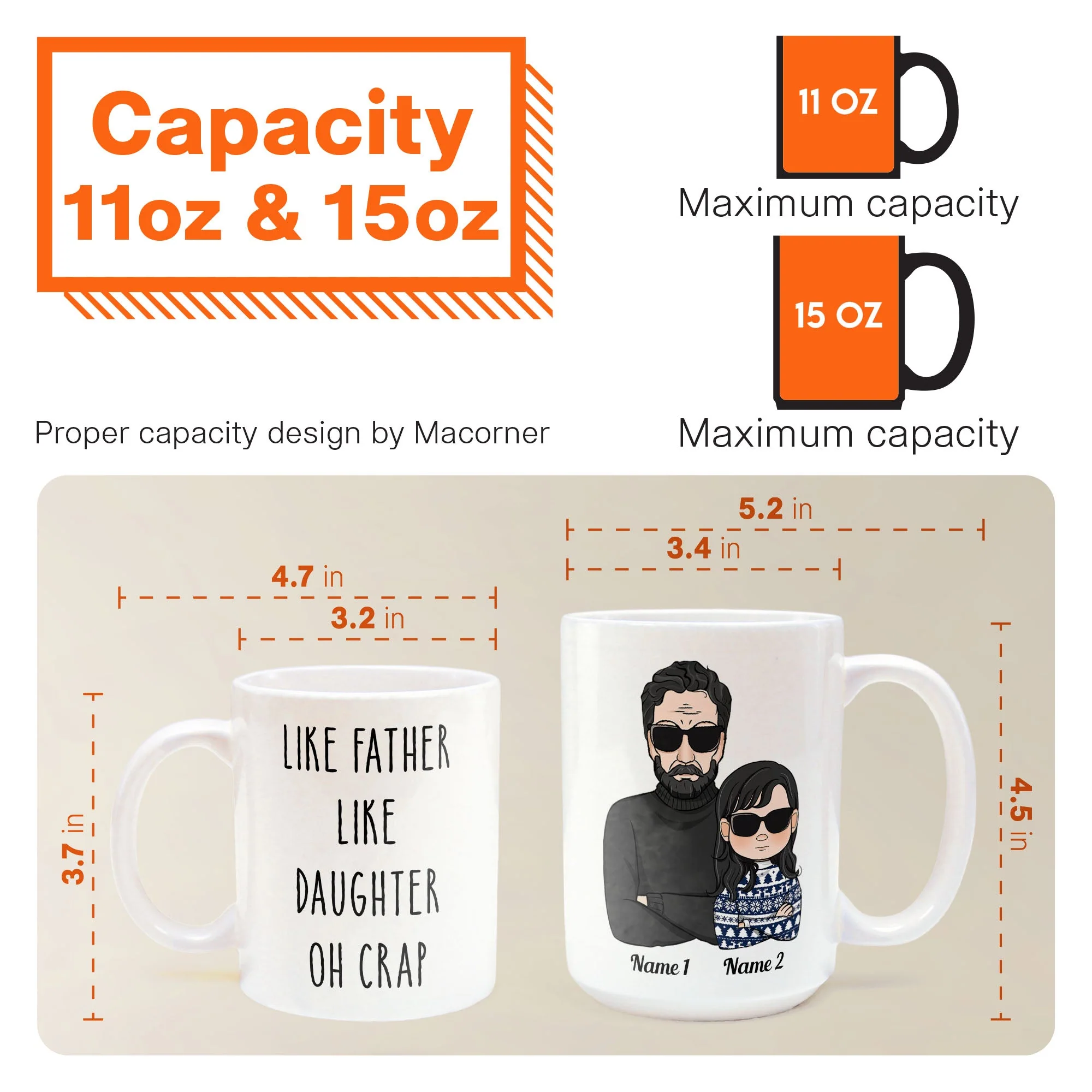 Like Father Like Daughter Oh Crap - Personalized Mug - Image 4