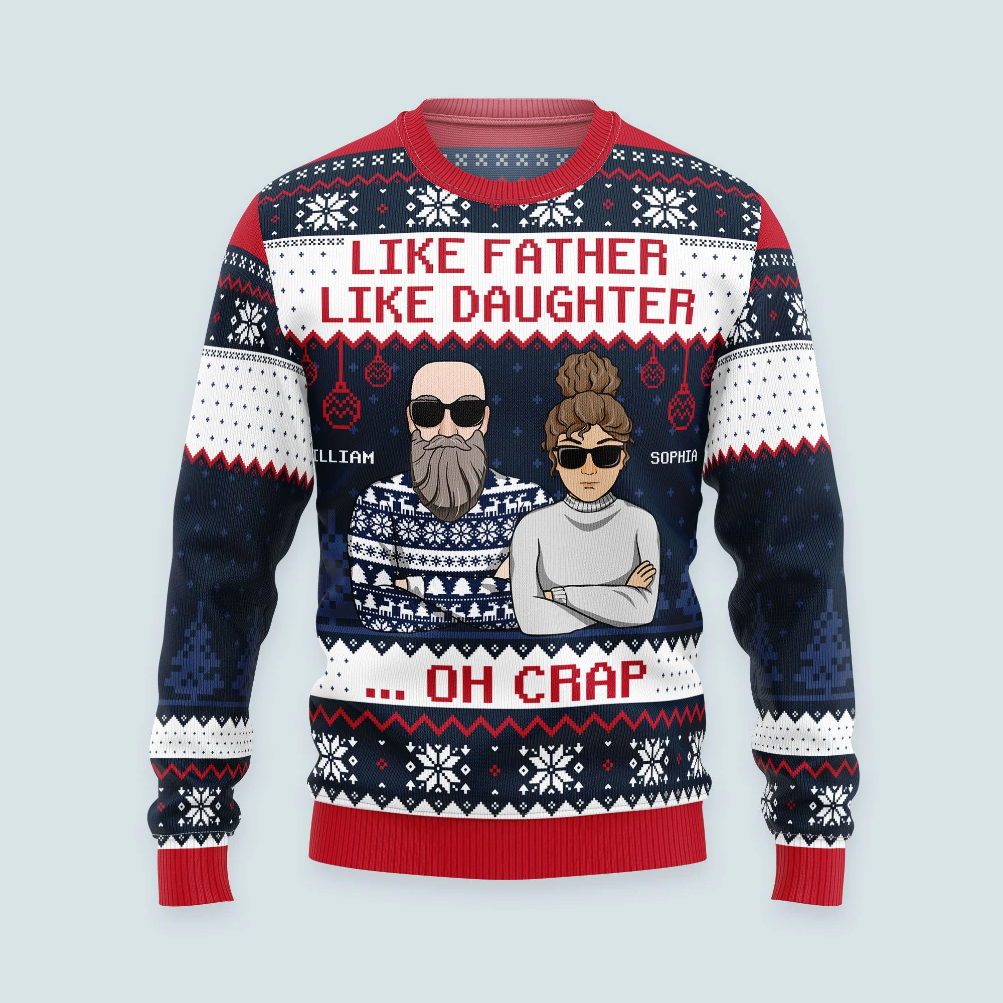 Like Father Like Daughter - Personalized Ugly Sweater - Image 2