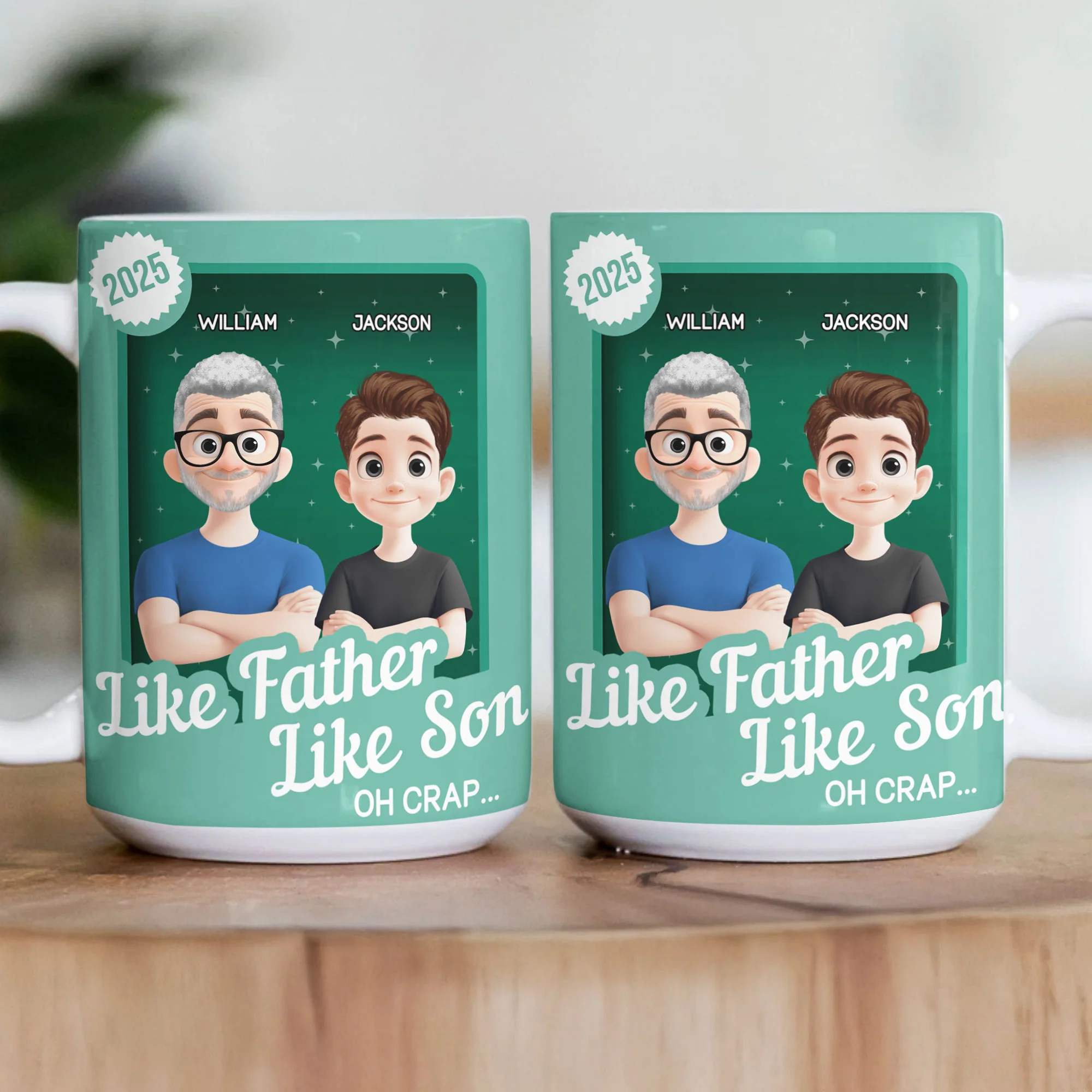 Like Father Like Son Oh Crap Toy Box - Personalized Mug - Image 3