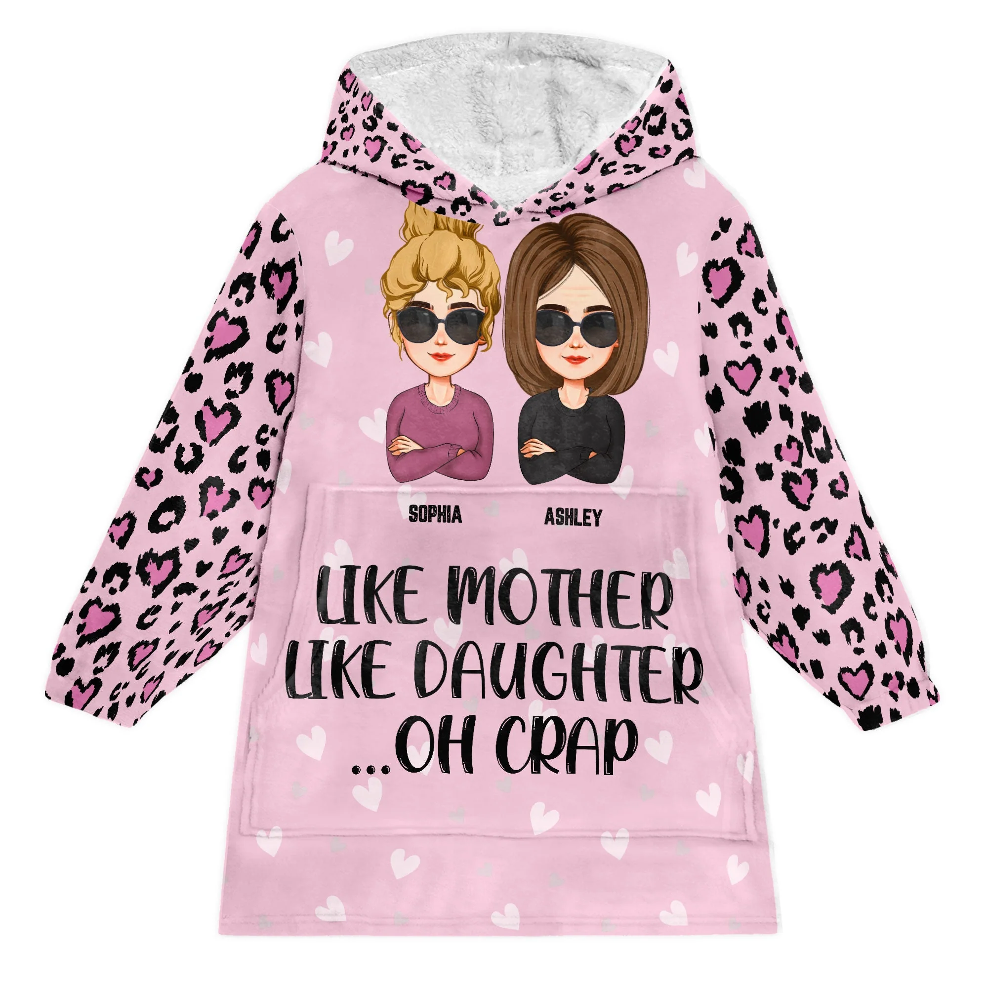 Like Mother Like Daughter - Personalized Blanket Hoodie - Image 2