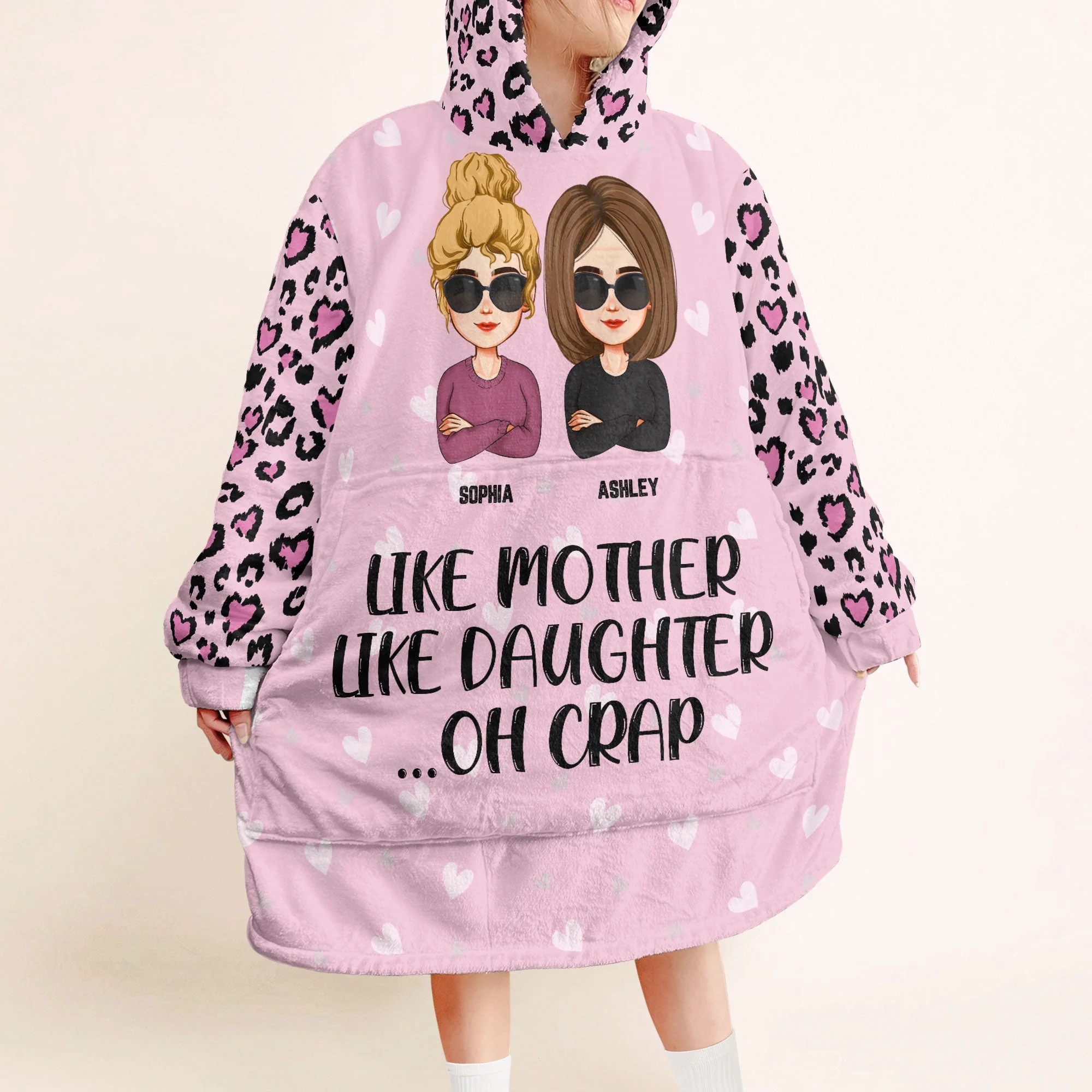 Like Mother Like Daughter - Personalized Blanket Hoodie - Image 4