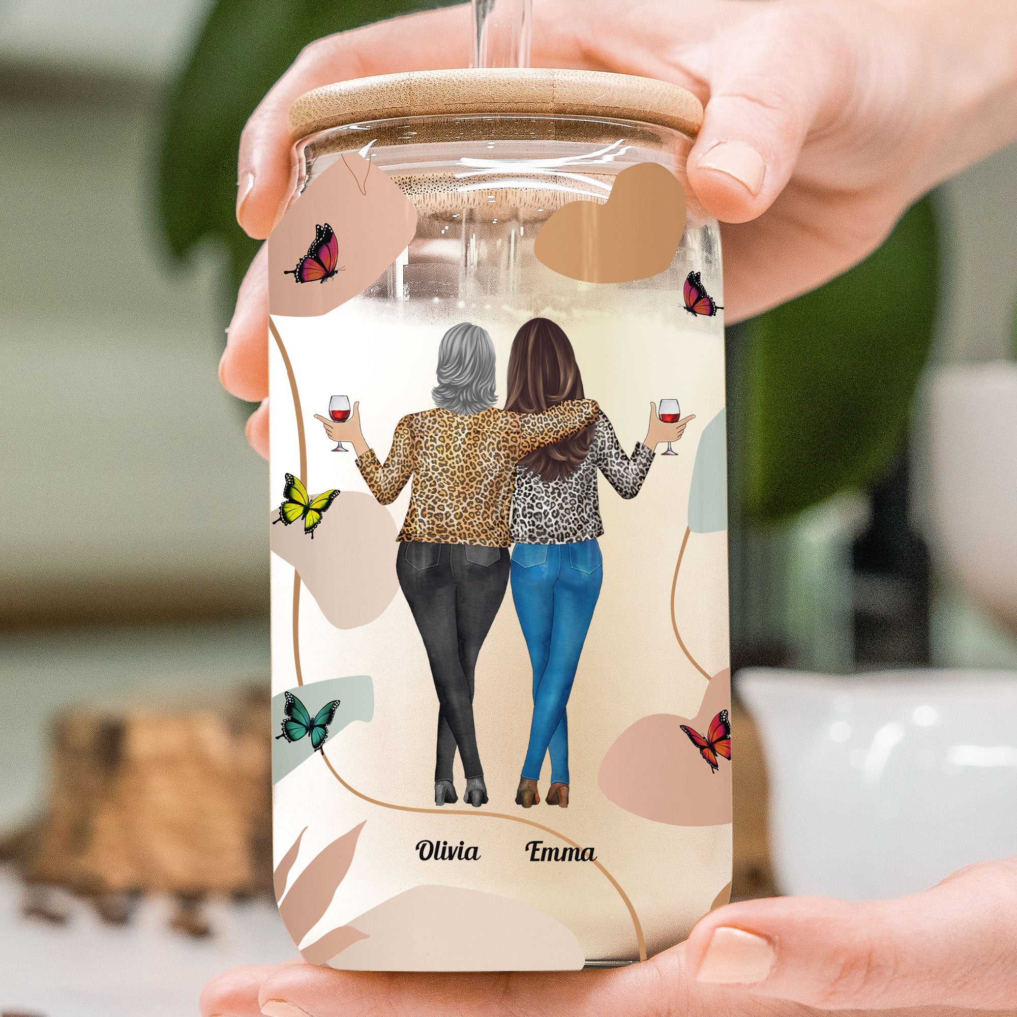 Like Mother Like Daughter - Personalized Clear Glass Cup - Image 2