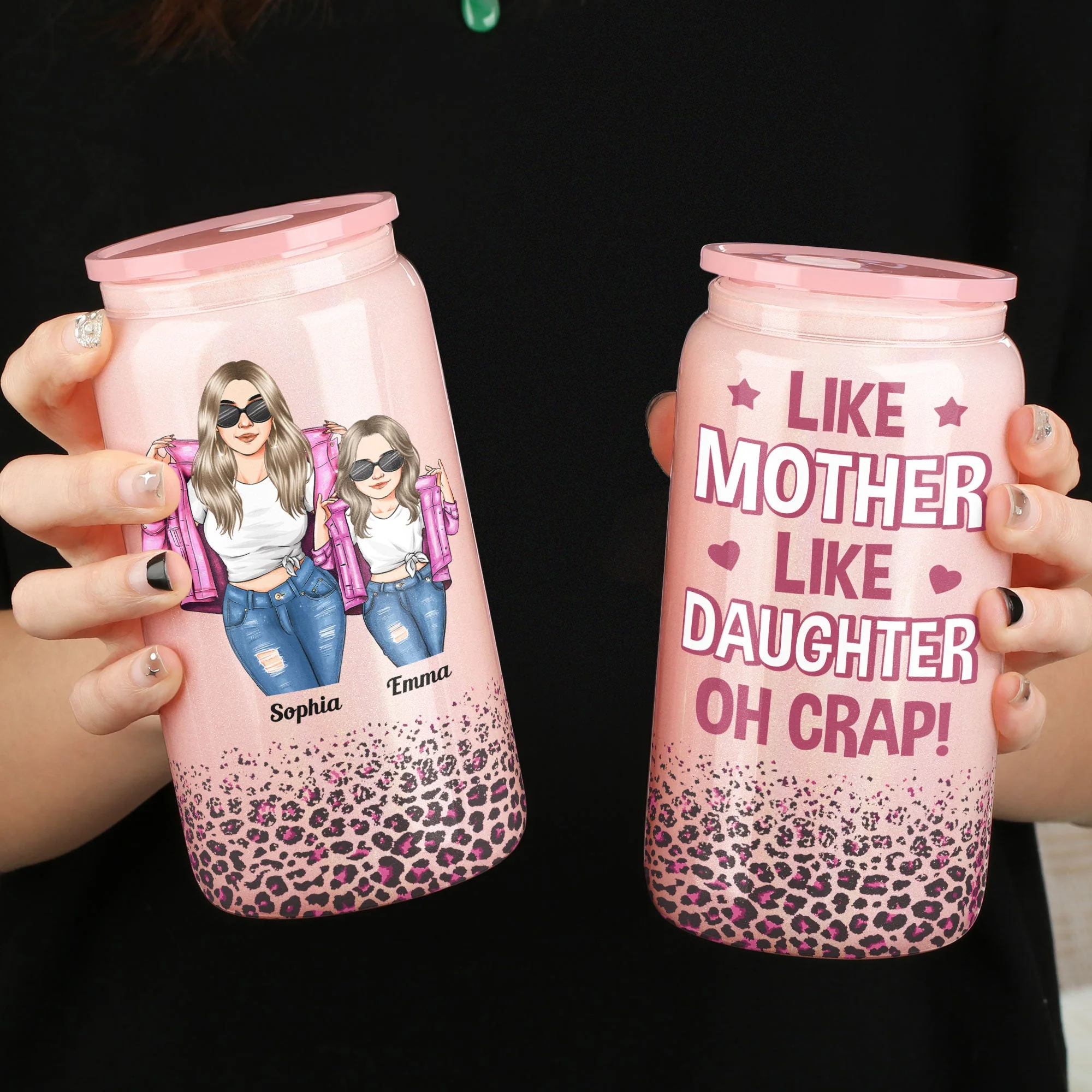 Like Mother Like Daughter - Personalized Shimmer Glass Can - Image 3