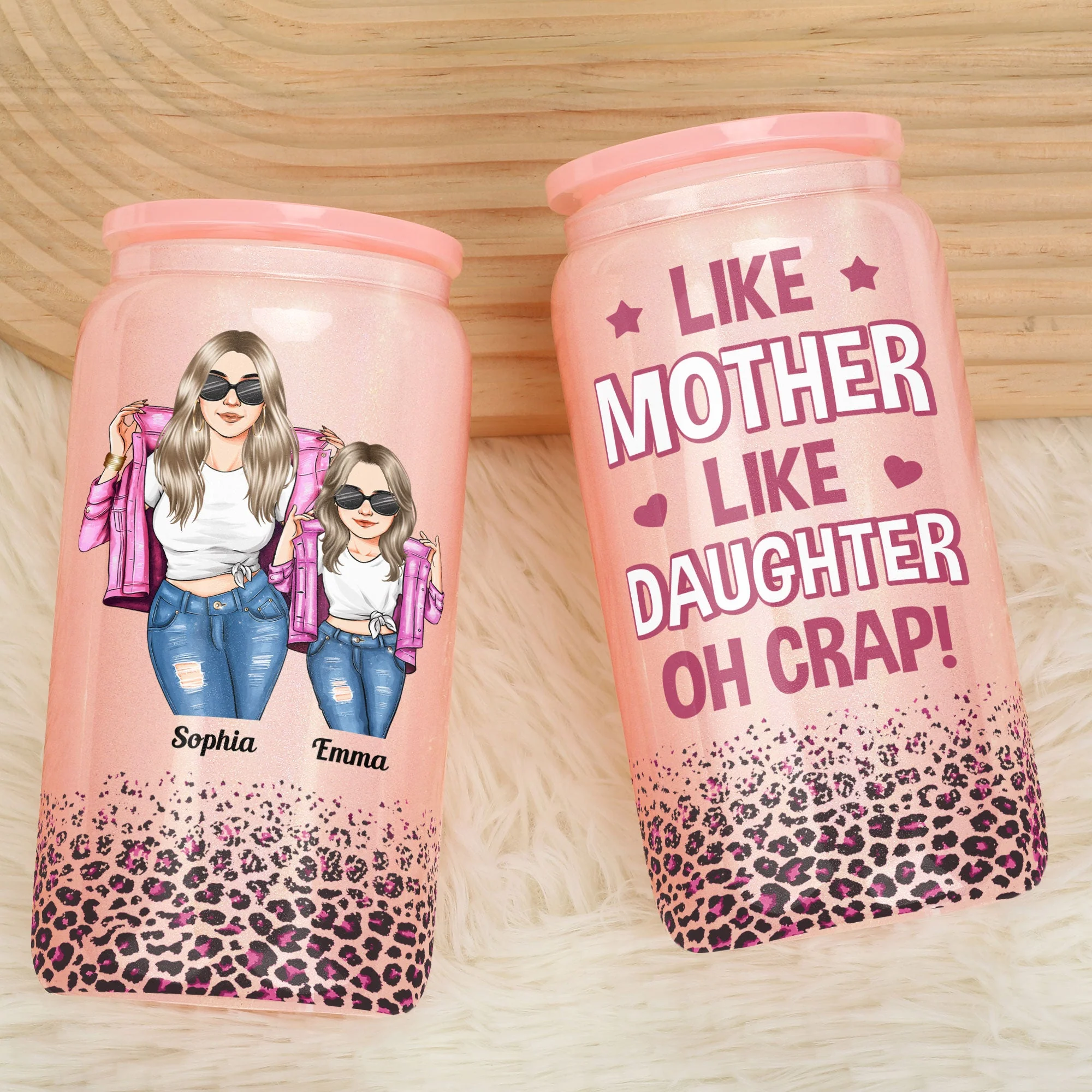 Like Mother Like Daughter - Personalized Shimmer Glass Can - Image 4